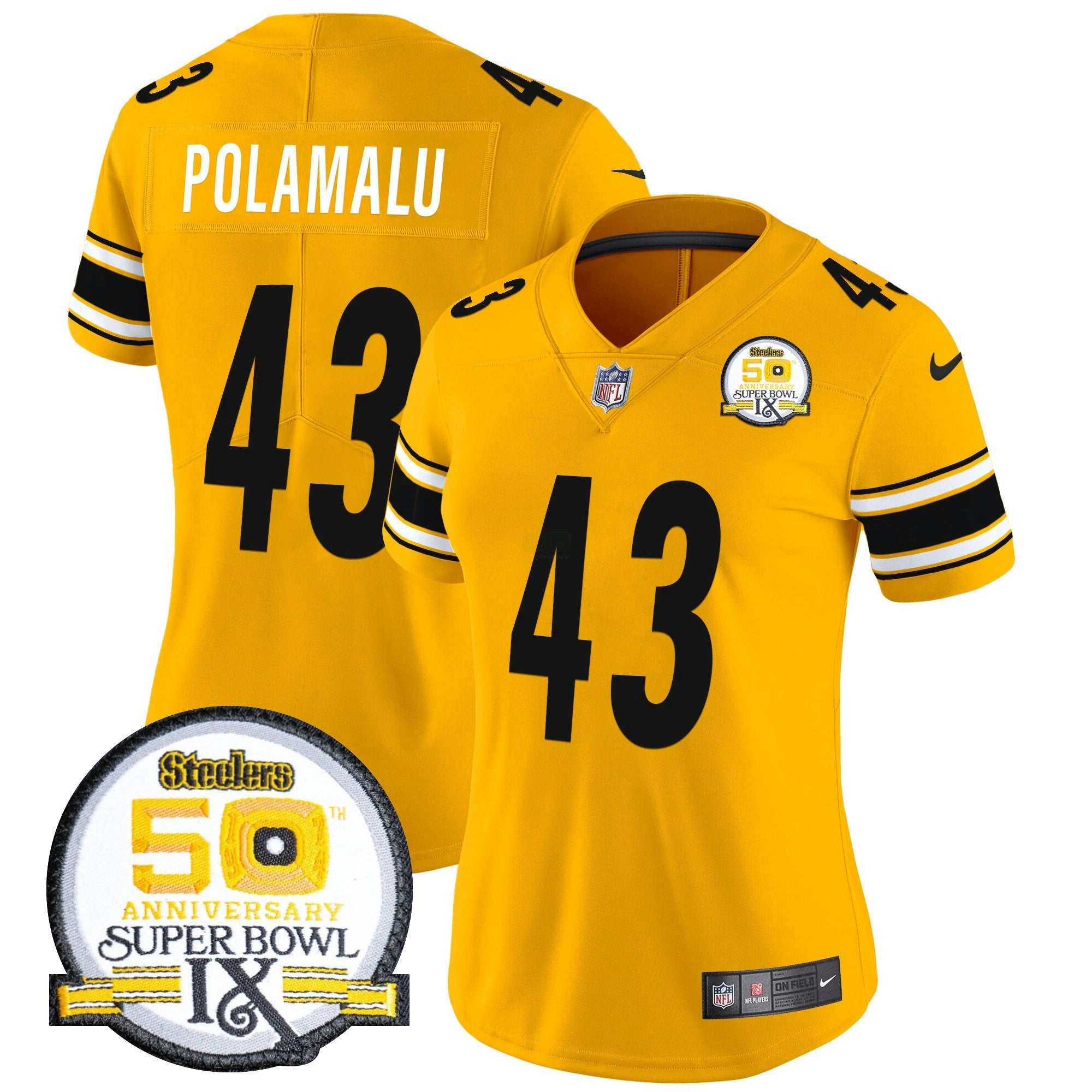 Camisa NFL Women’s 50th Anniversary Of Super Bowl IX Patch Vapor Limited Jersey