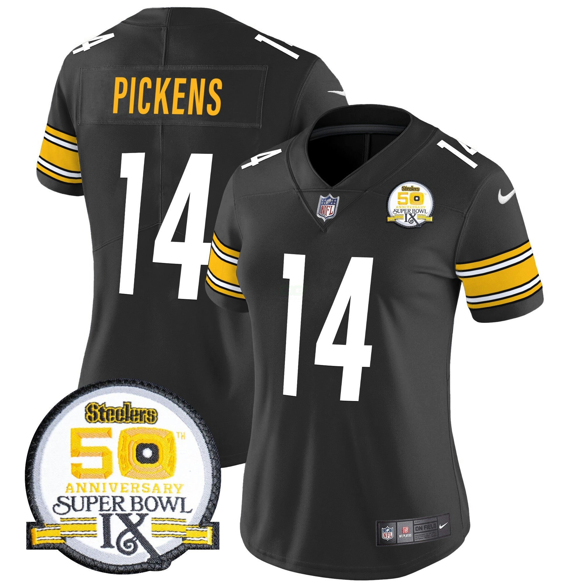 Camisa NFL Women’s 50th Anniversary Of Super Bowl IX Patch Vapor Limited Jersey