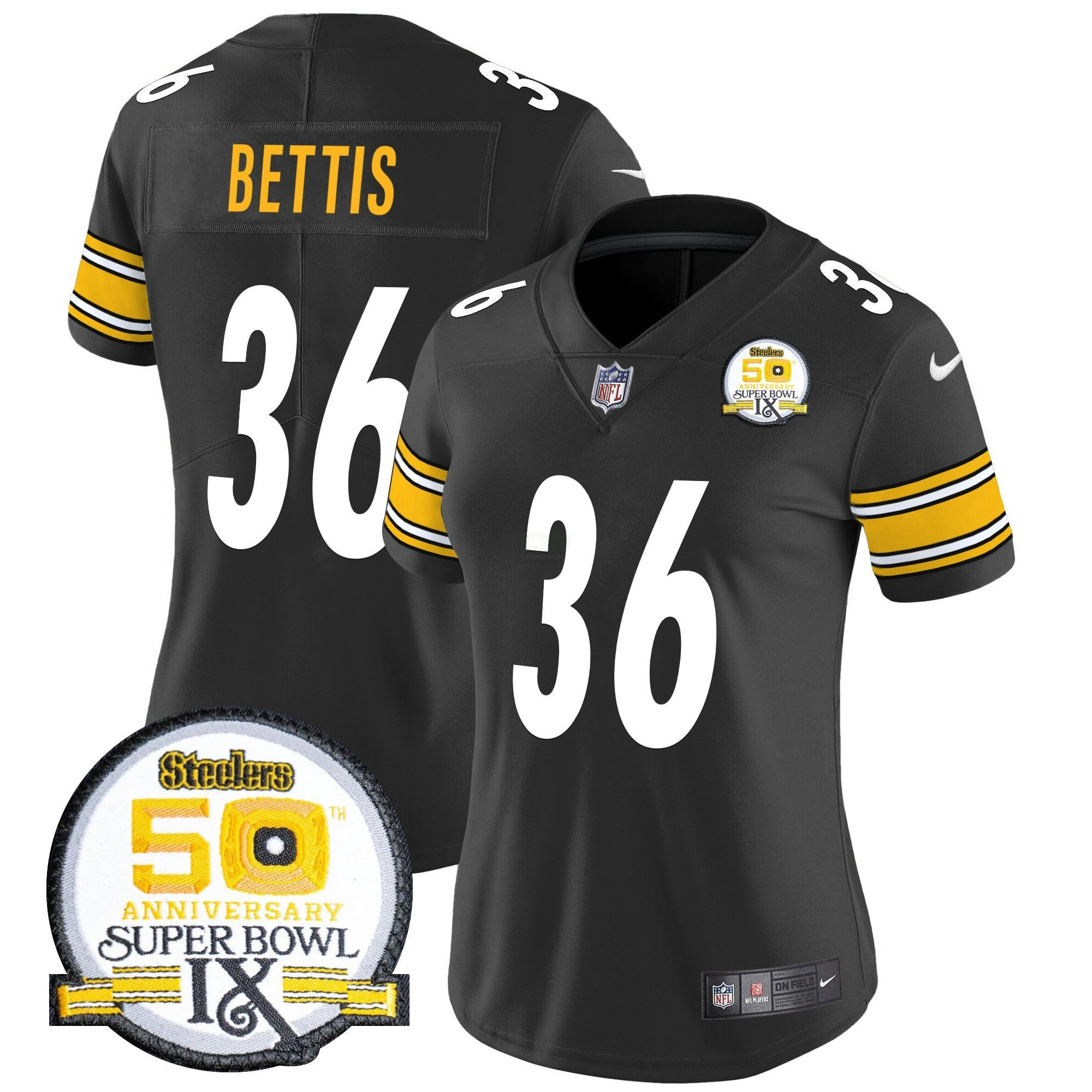 Camisa NFL Women’s 50th Anniversary Of Super Bowl IX Patch Vapor Limited Jersey