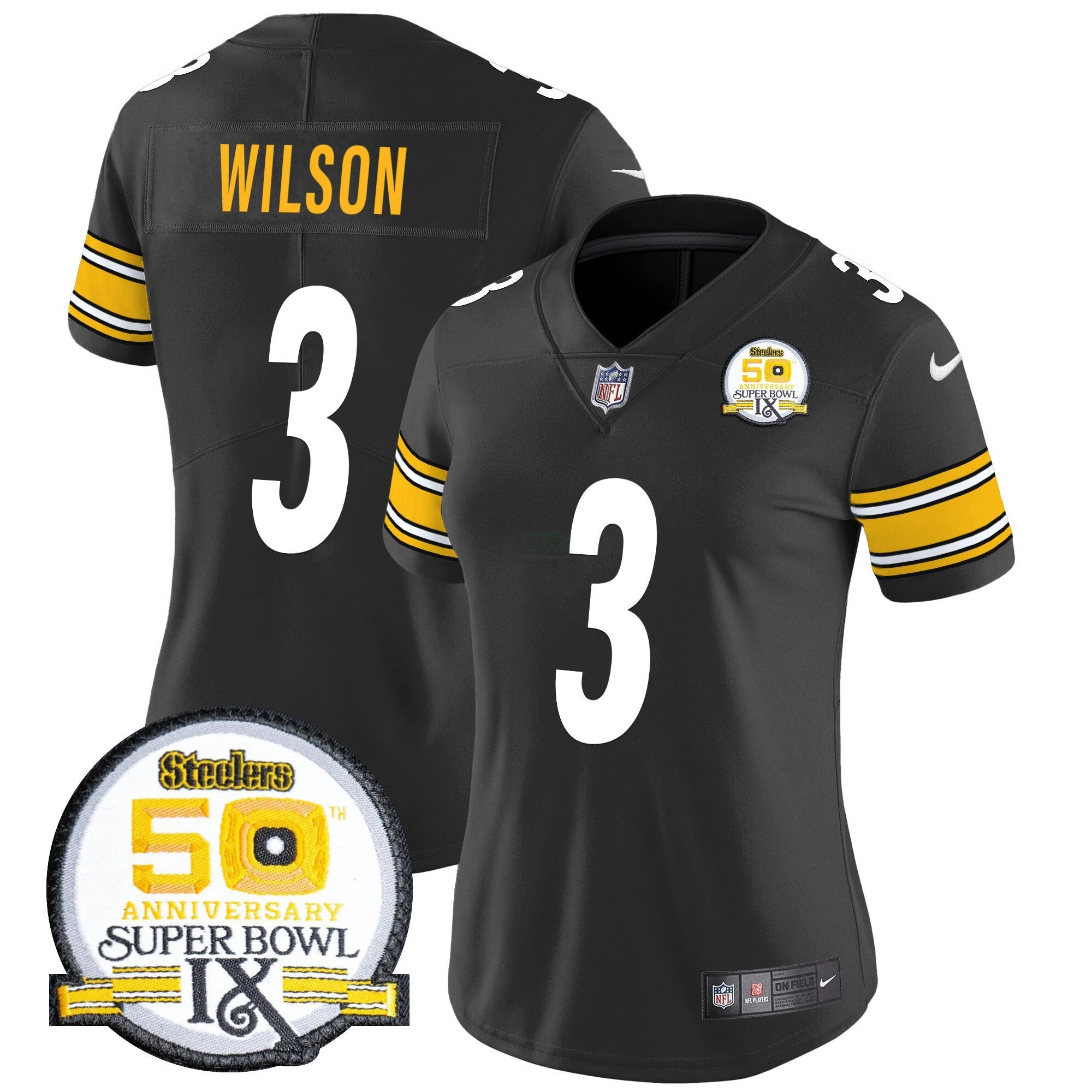 Camisa NFL Women’s 50th Anniversary Of Super Bowl IX Patch Vapor Limited Jersey