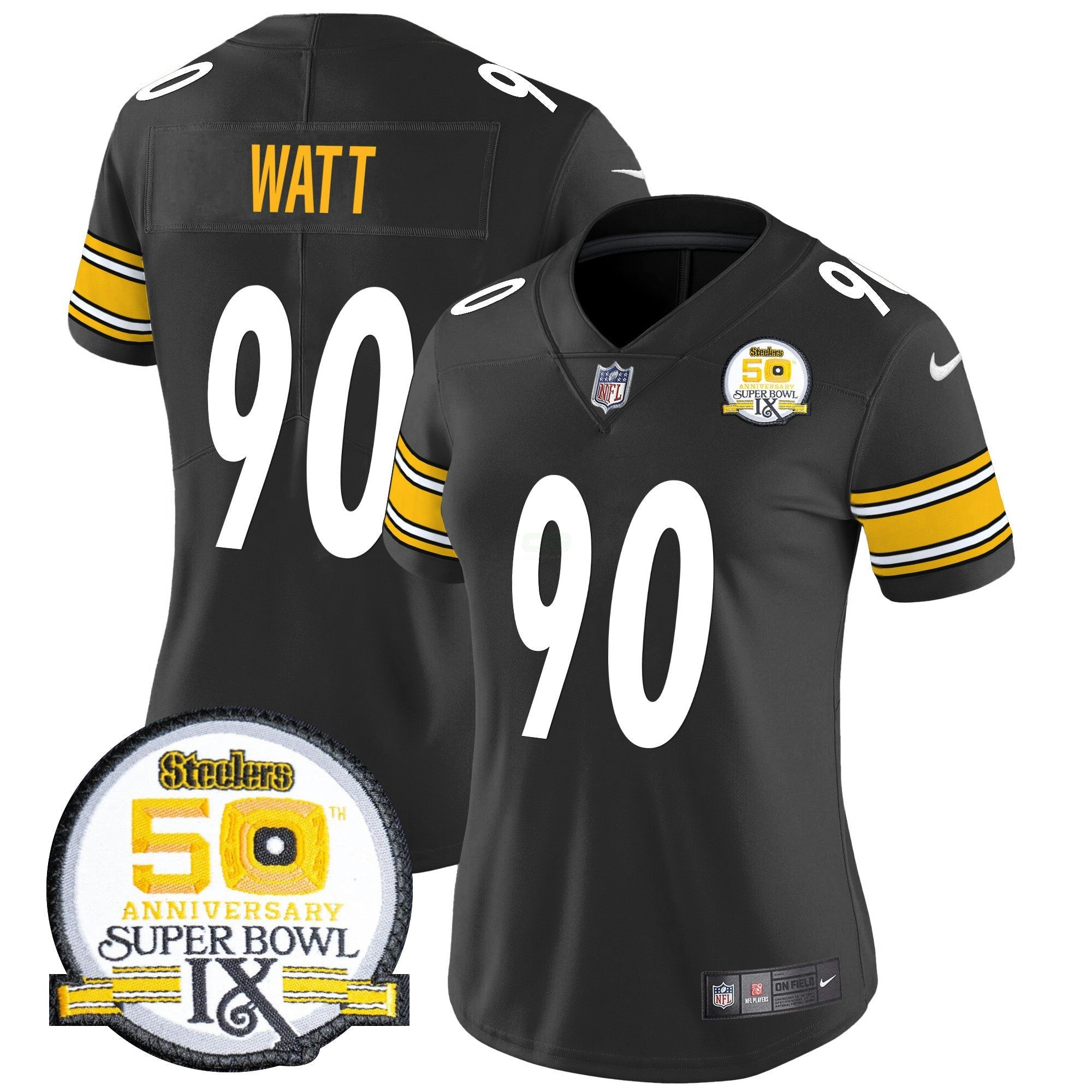 Camisa NFL Women’s 50th Anniversary Of Super Bowl IX Patch Vapor Limited Jersey