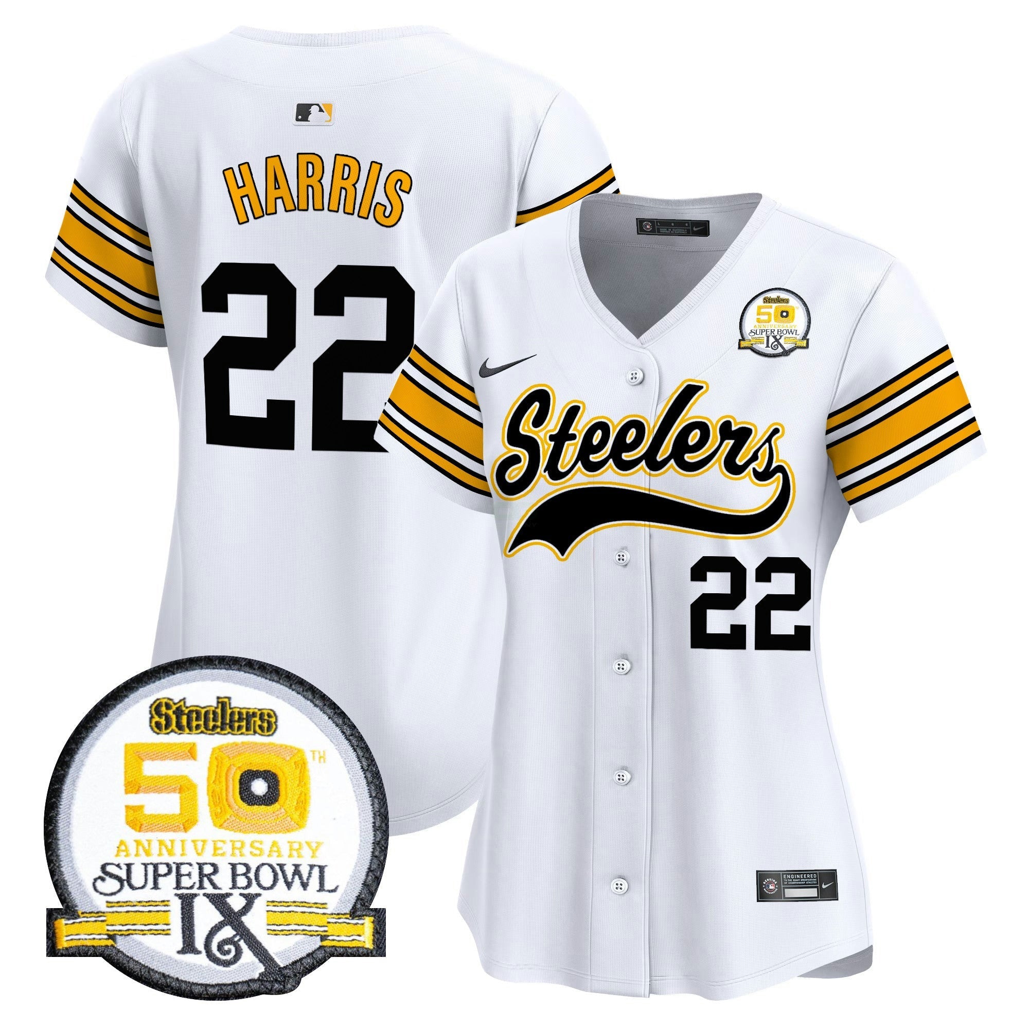 Camisa NFL Women’s 50th Anniversary Of Super Bowl IX Patch Vapor Premier Jersey