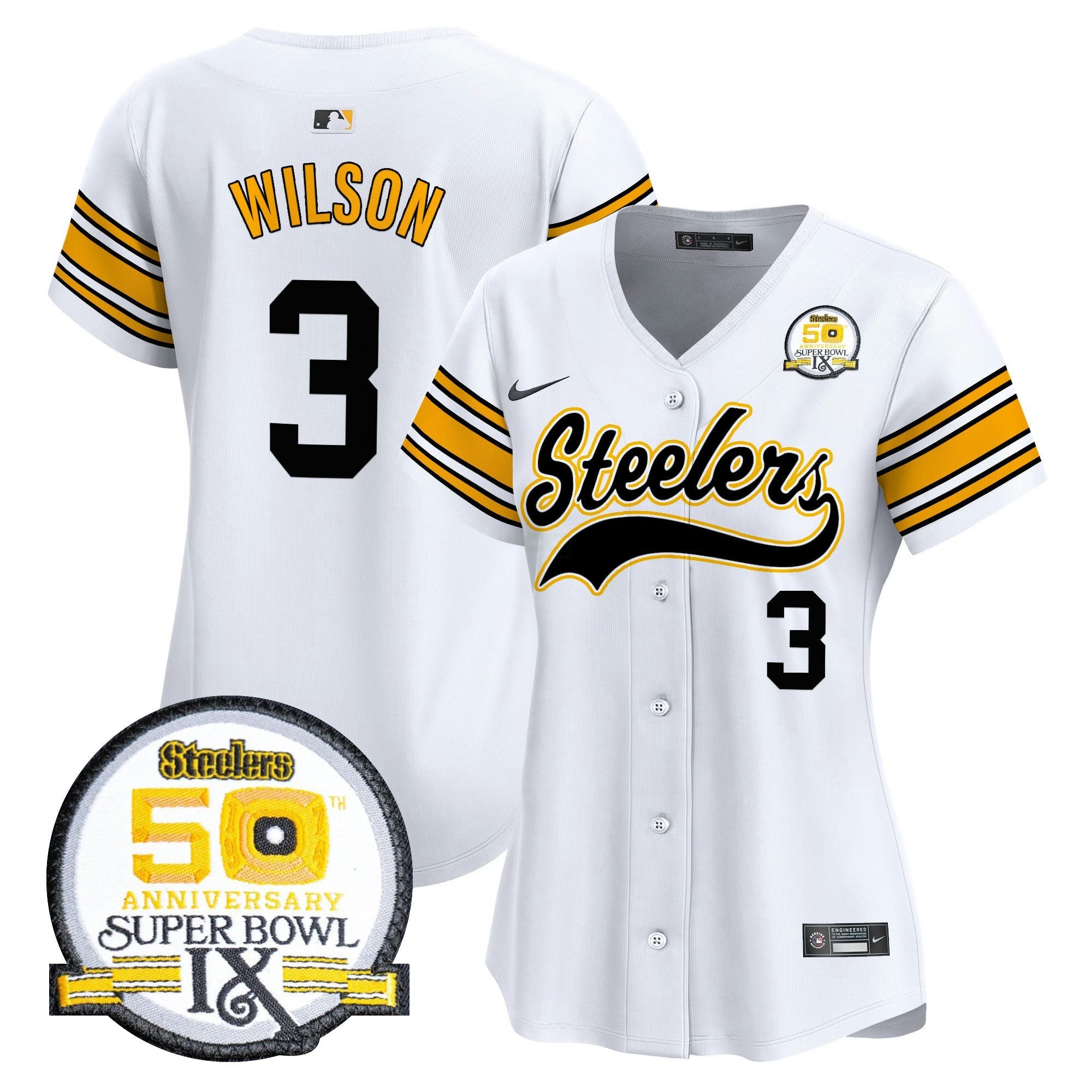 Camisa NFL Women’s 50th Anniversary Of Super Bowl IX Patch Vapor Premier Jersey