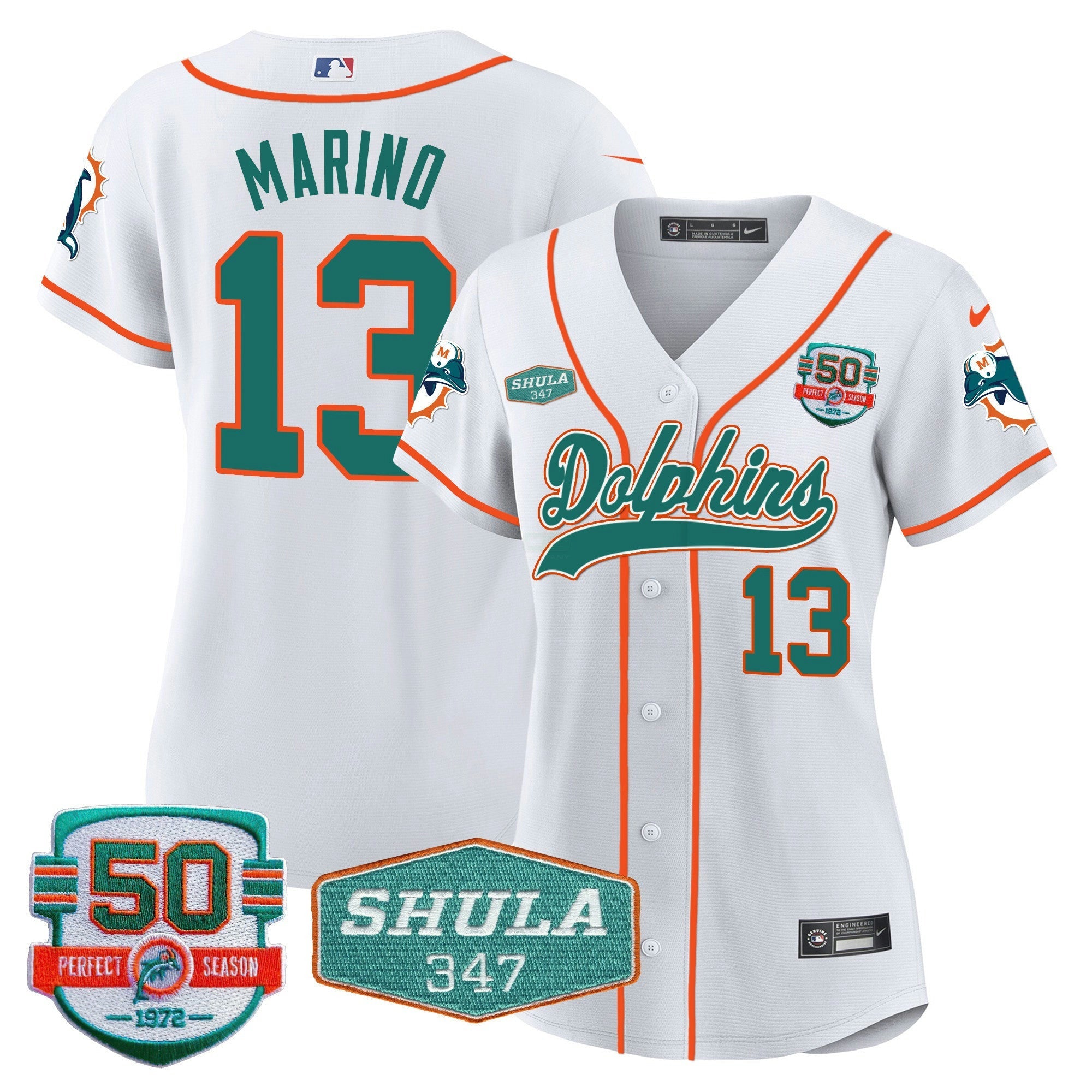 Camisa NFL Women’s 50th & Don Shula 347 Memorial Patch Jersey