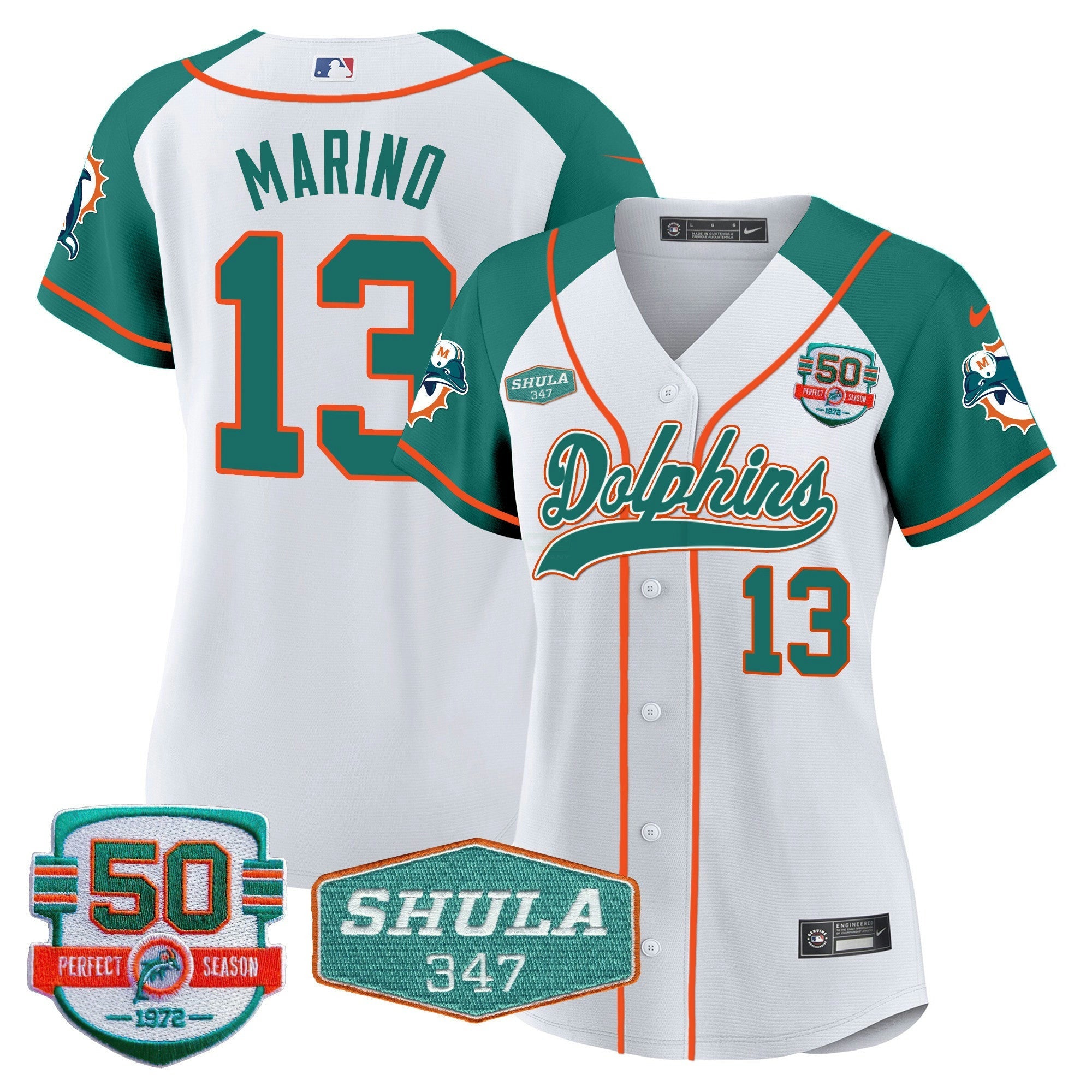 Camisa NFL Women’s 50th & Don Shula 347 Memorial Patch Jersey