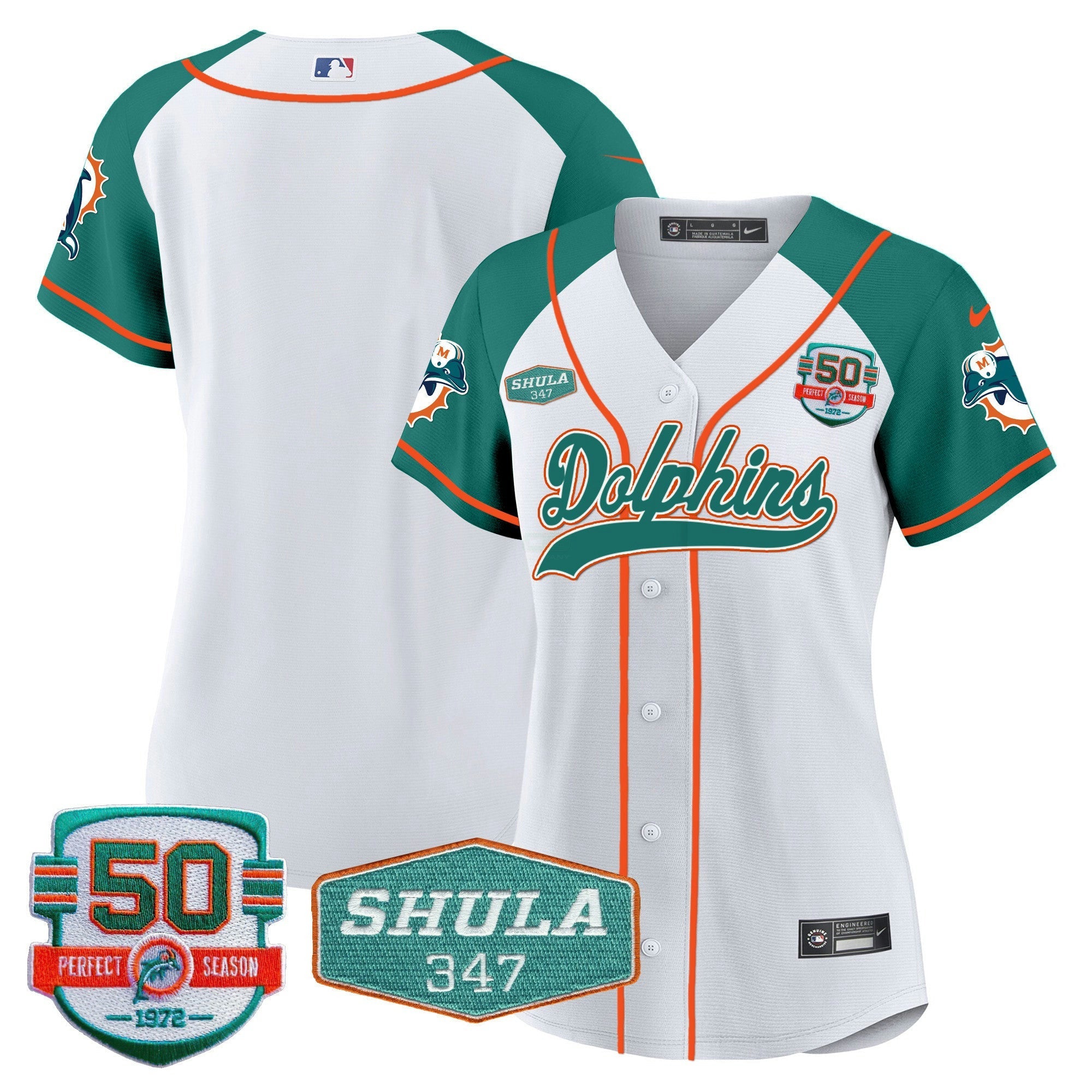 Camisa NFL Women’s 50th & Don Shula 347 Memorial Patch Jersey