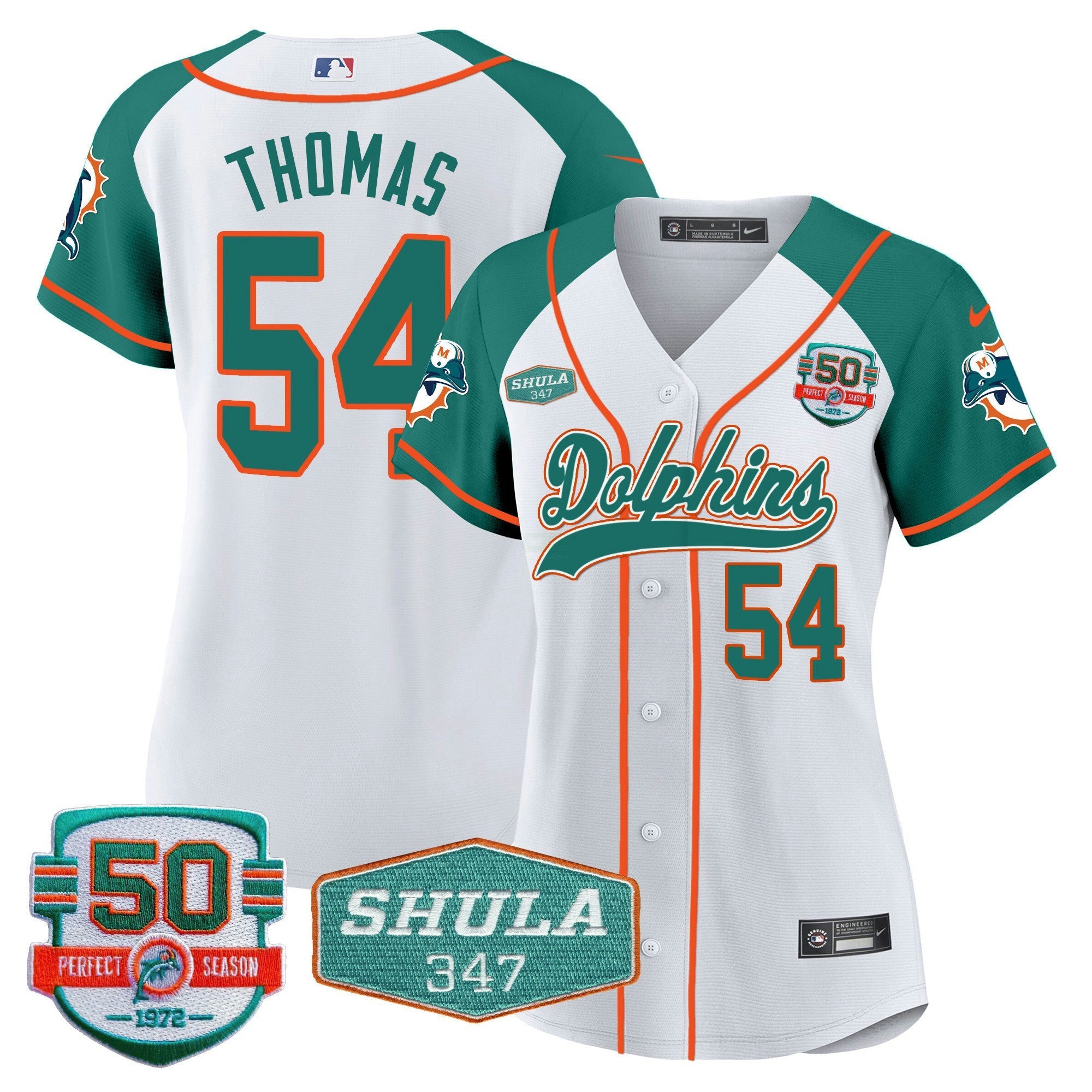Camisa NFL Women’s 50th & Don Shula 347 Memorial Patch Jersey