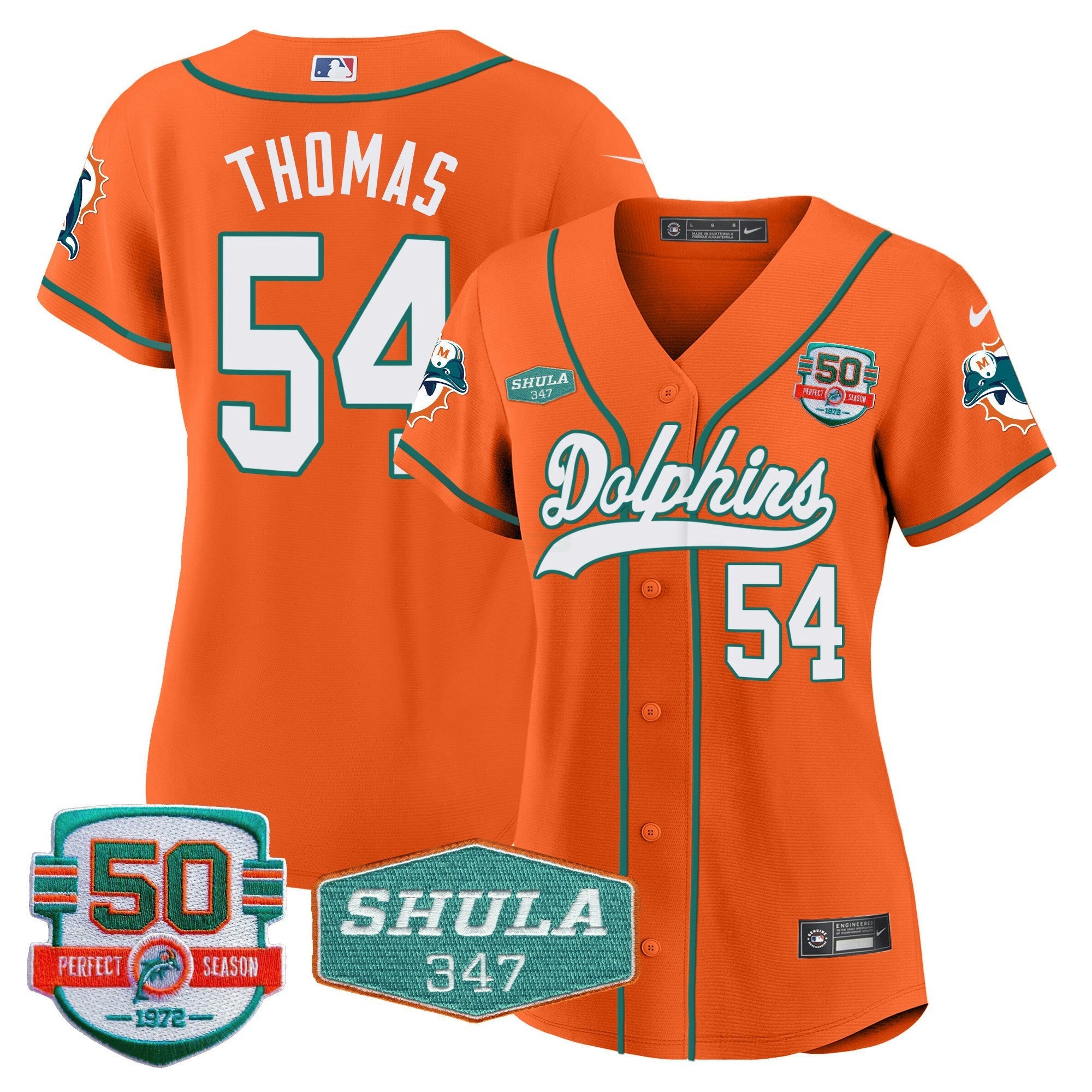 Camisa NFL Women’s 50th & Don Shula 347 Memorial Patch Jersey