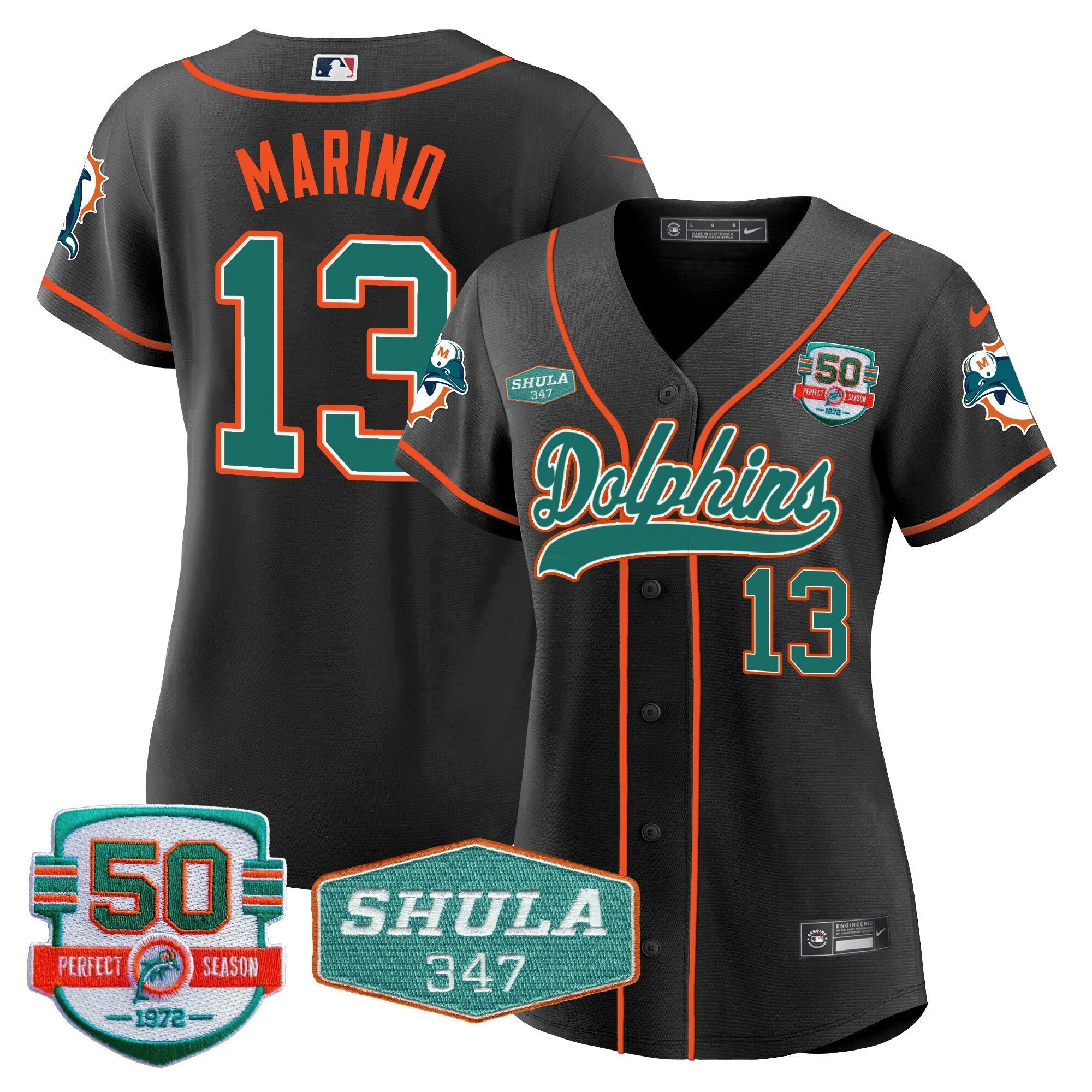 Camisa NFL Women’s 50th & Don Shula 347 Memorial Patch Jersey