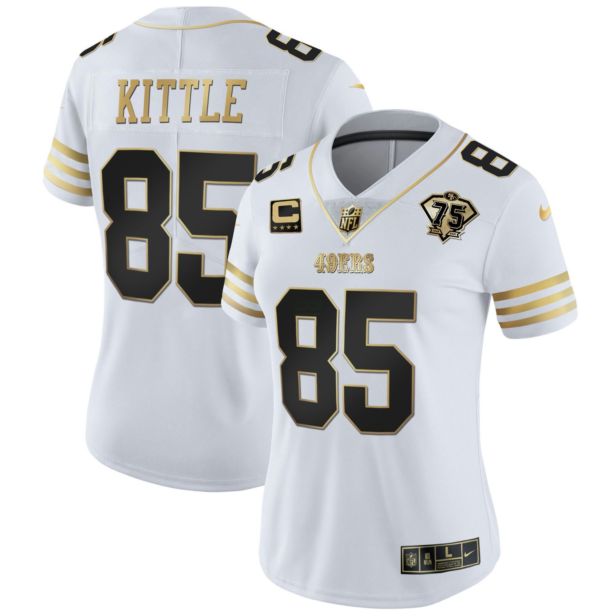 Camisa NFL Women’s 75th Anniversary Patch Vapor Dourada Jersey