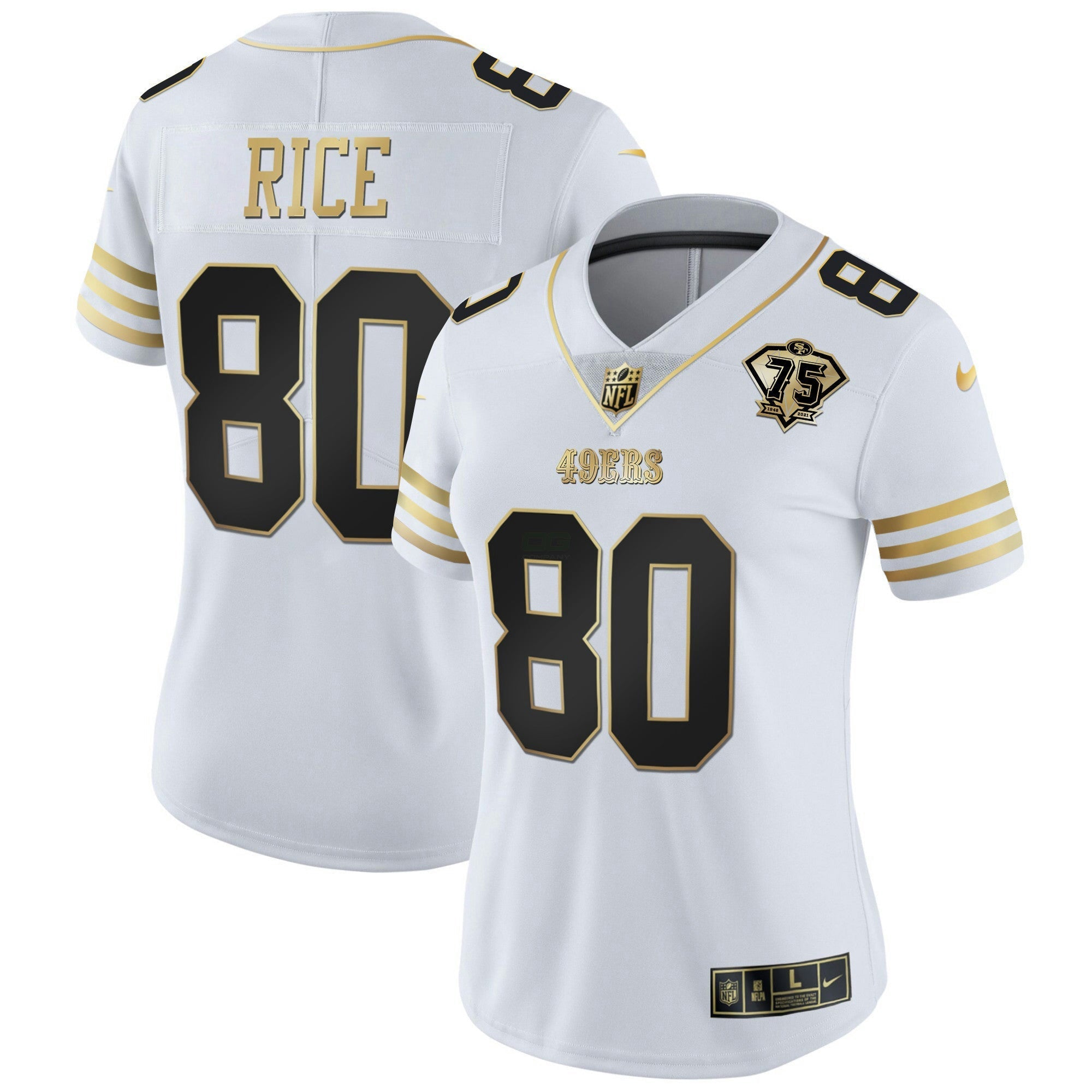 Camisa NFL Women’s 75th Anniversary Patch Vapor Dourada Jersey
