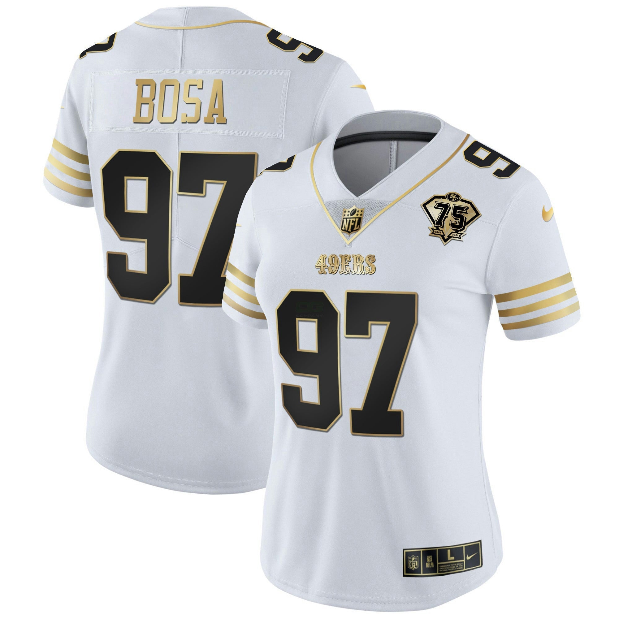 Camisa NFL Women’s 75th Anniversary Patch Vapor Dourada Jersey