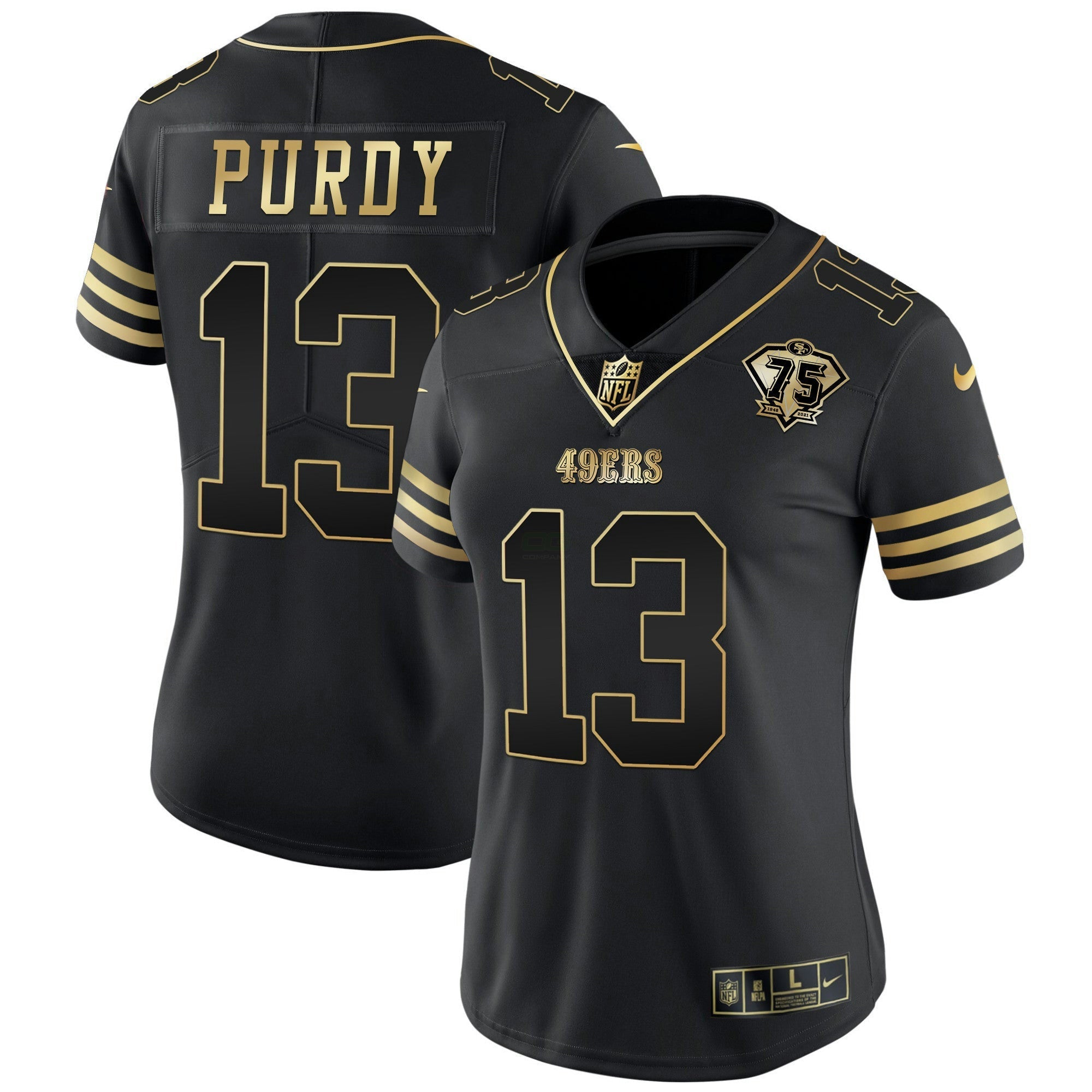 Camisa NFL Women’s 75th Anniversary Patch Vapor Dourada Jersey