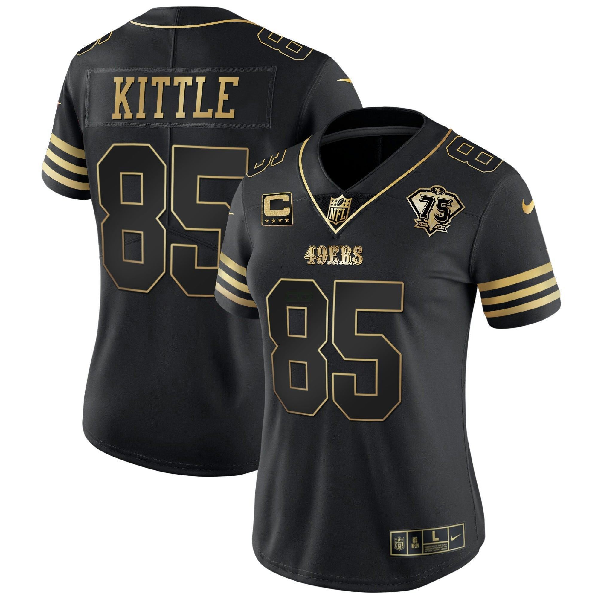 Camisa NFL Women’s 75th Anniversary Patch Vapor Dourada Jersey