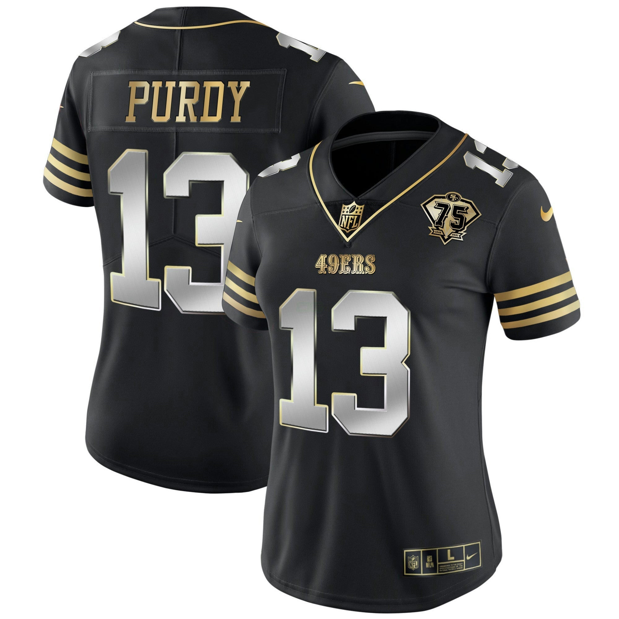 Camisa NFL Women’s 75th Anniversary Patch Vapor Dourada Jersey