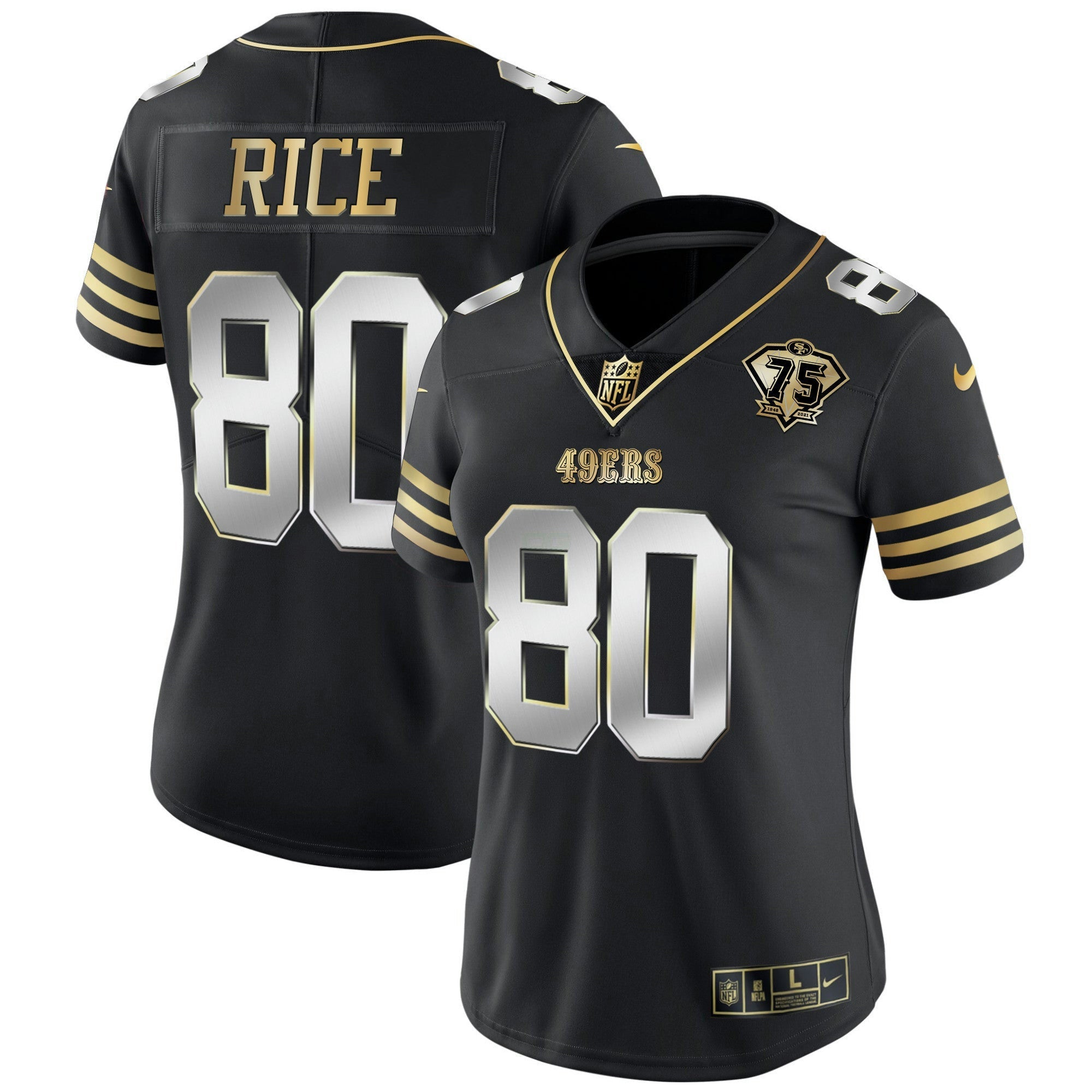 Camisa NFL Women’s 75th Anniversary Patch Vapor Dourada Jersey