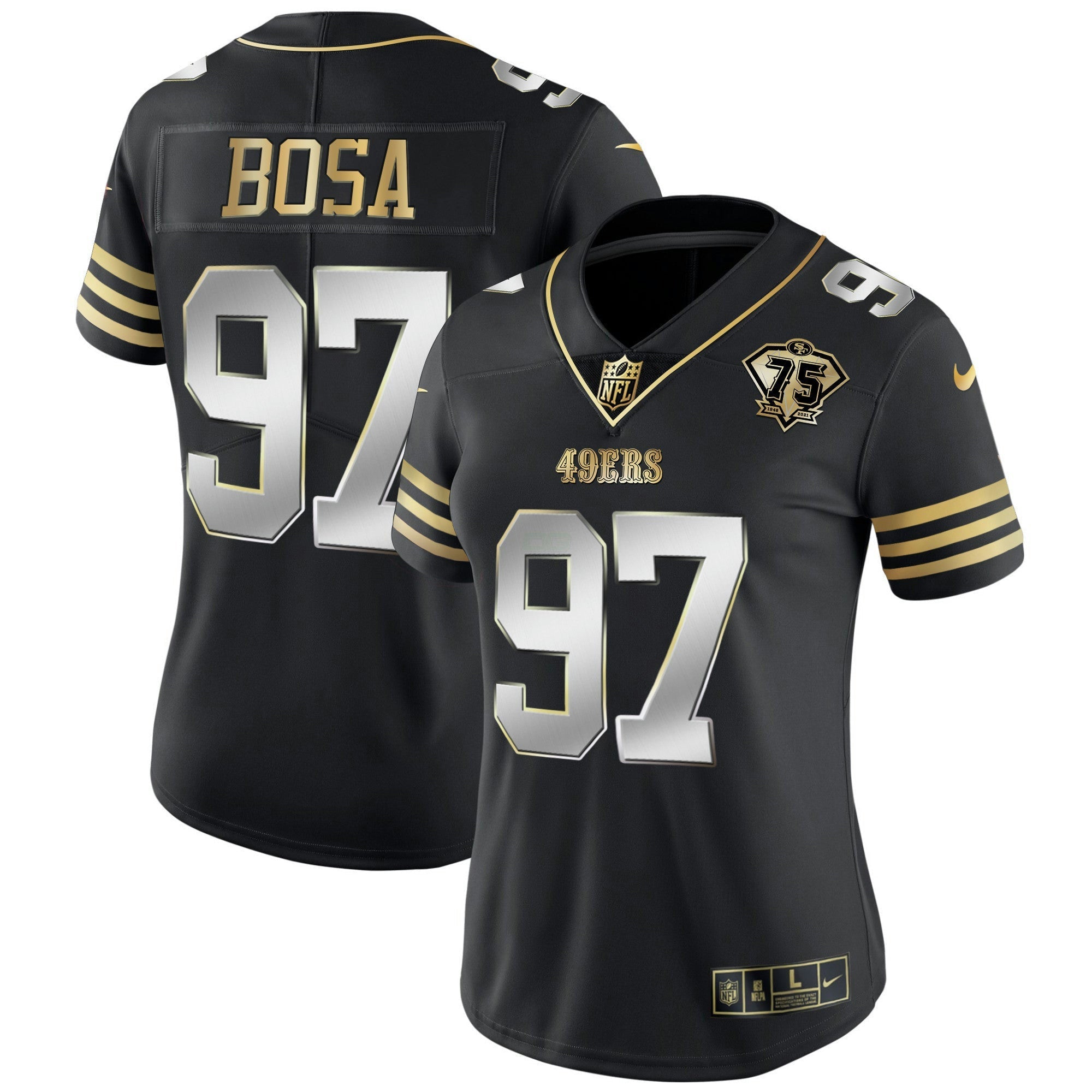 Camisa NFL Women’s 75th Anniversary Patch Vapor Dourada Jersey