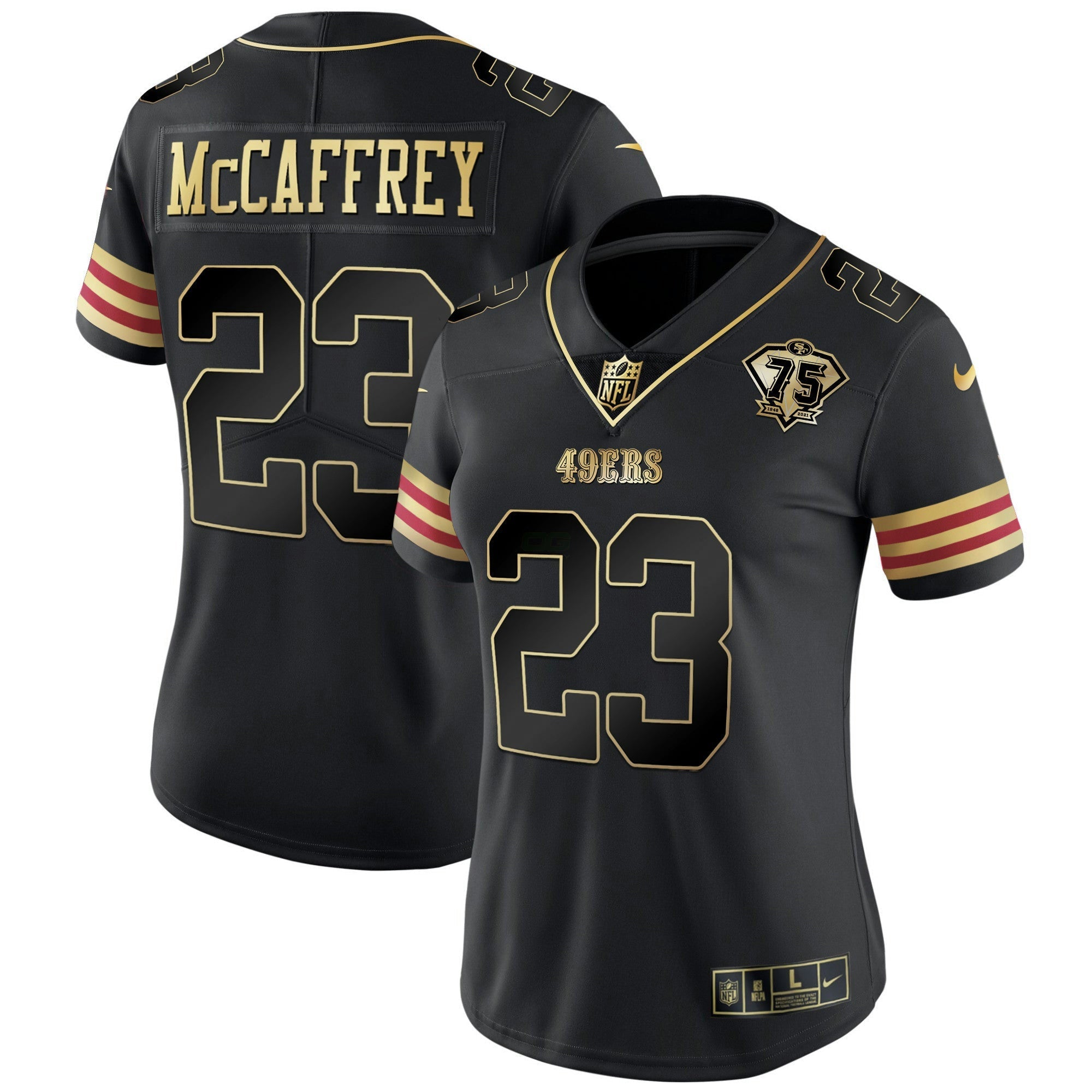 Camisa NFL Women’s 75th Anniversary Patch Vapor Dourada Jersey V2