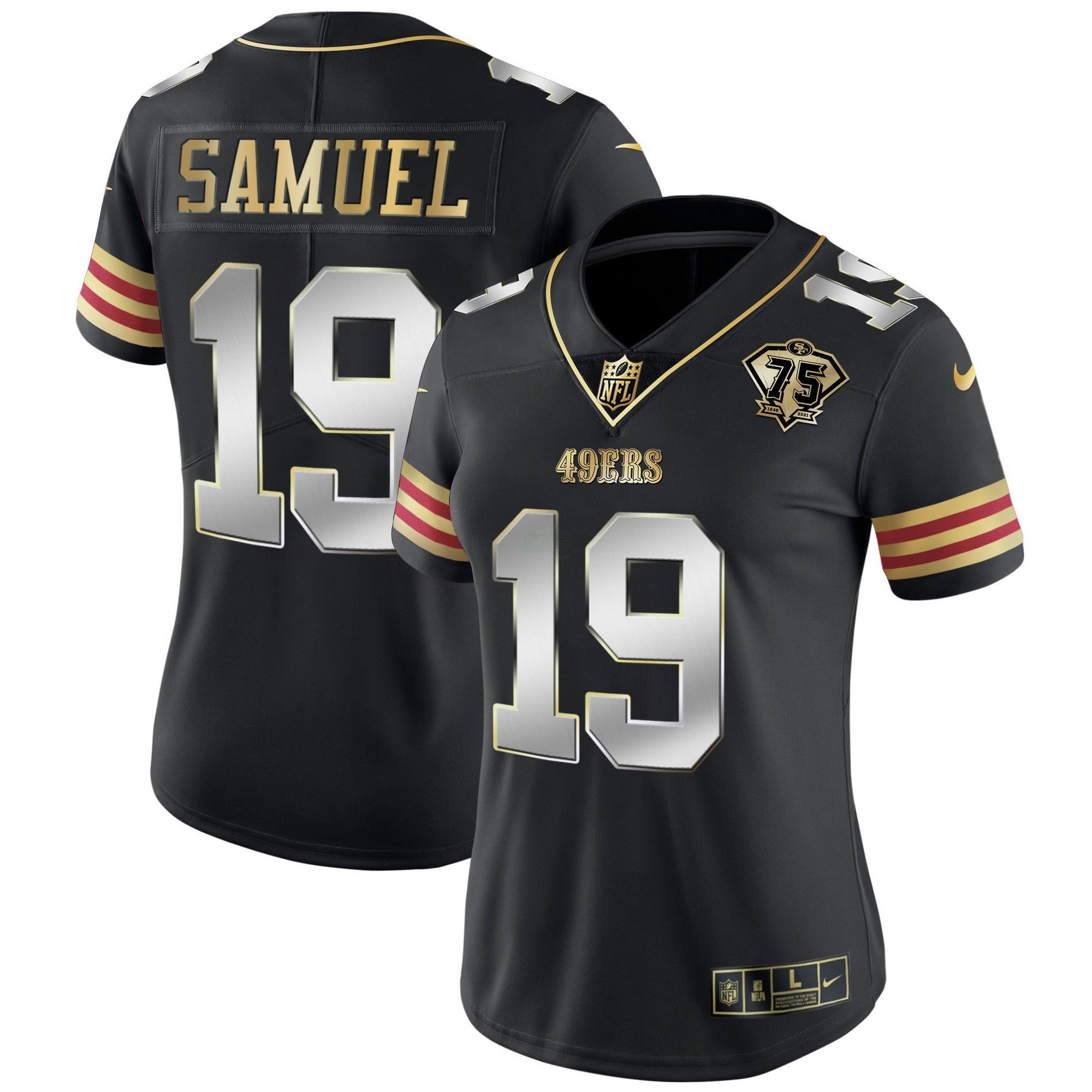 Camisa NFL Women’s 75th Anniversary Patch Vapor Dourada Jersey V2