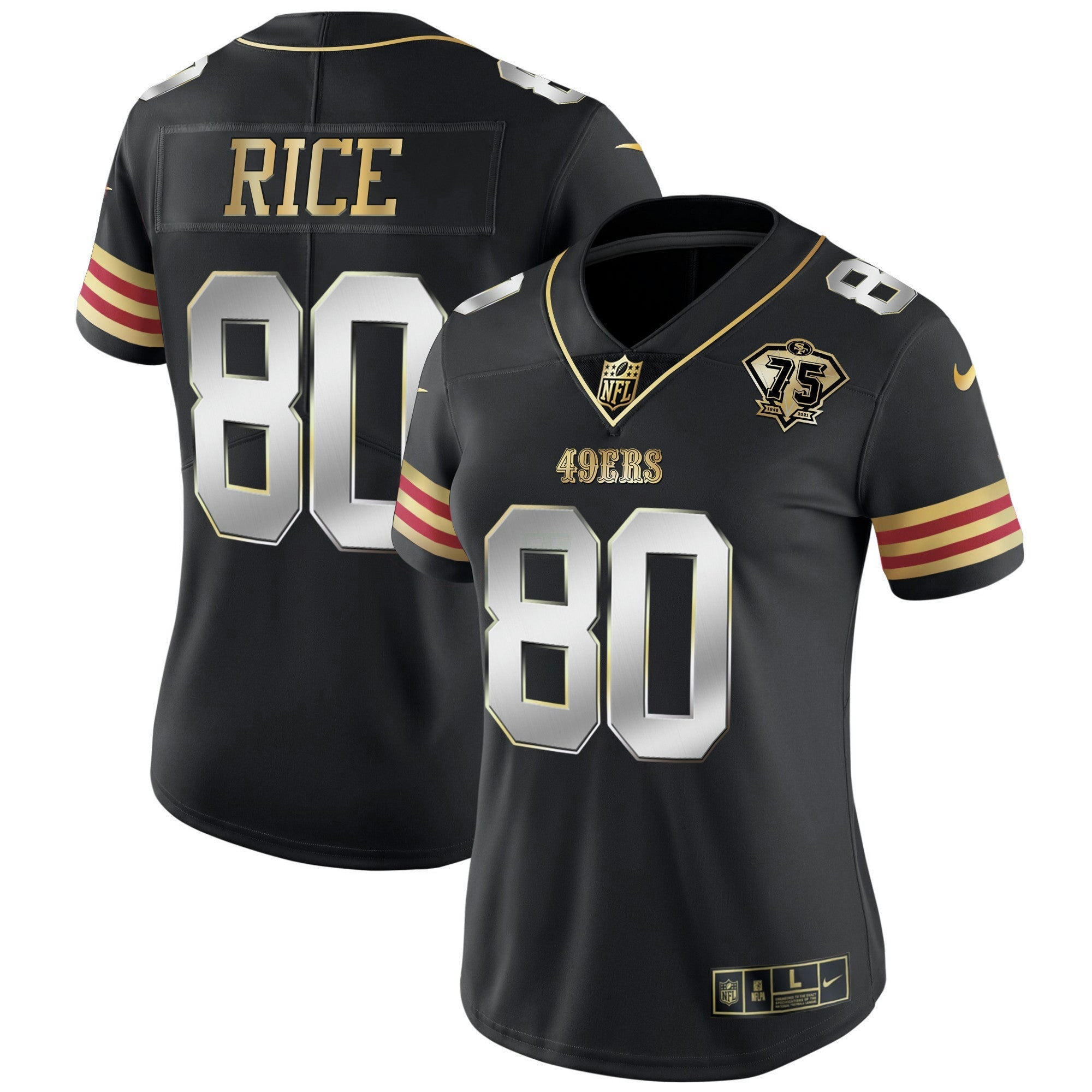 Camisa NFL Women’s 75th Anniversary Patch Vapor Dourada Jersey V2