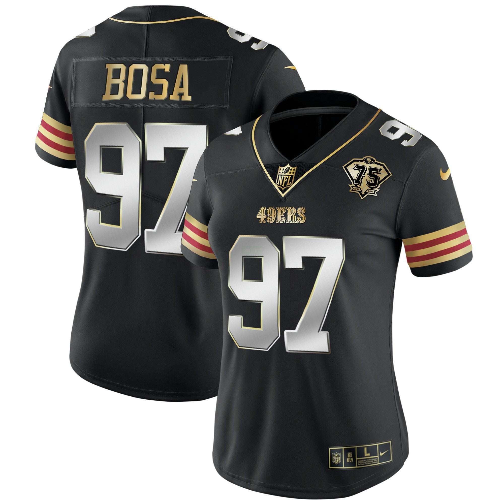 Camisa NFL Women’s 75th Anniversary Patch Vapor Dourada Jersey V2
