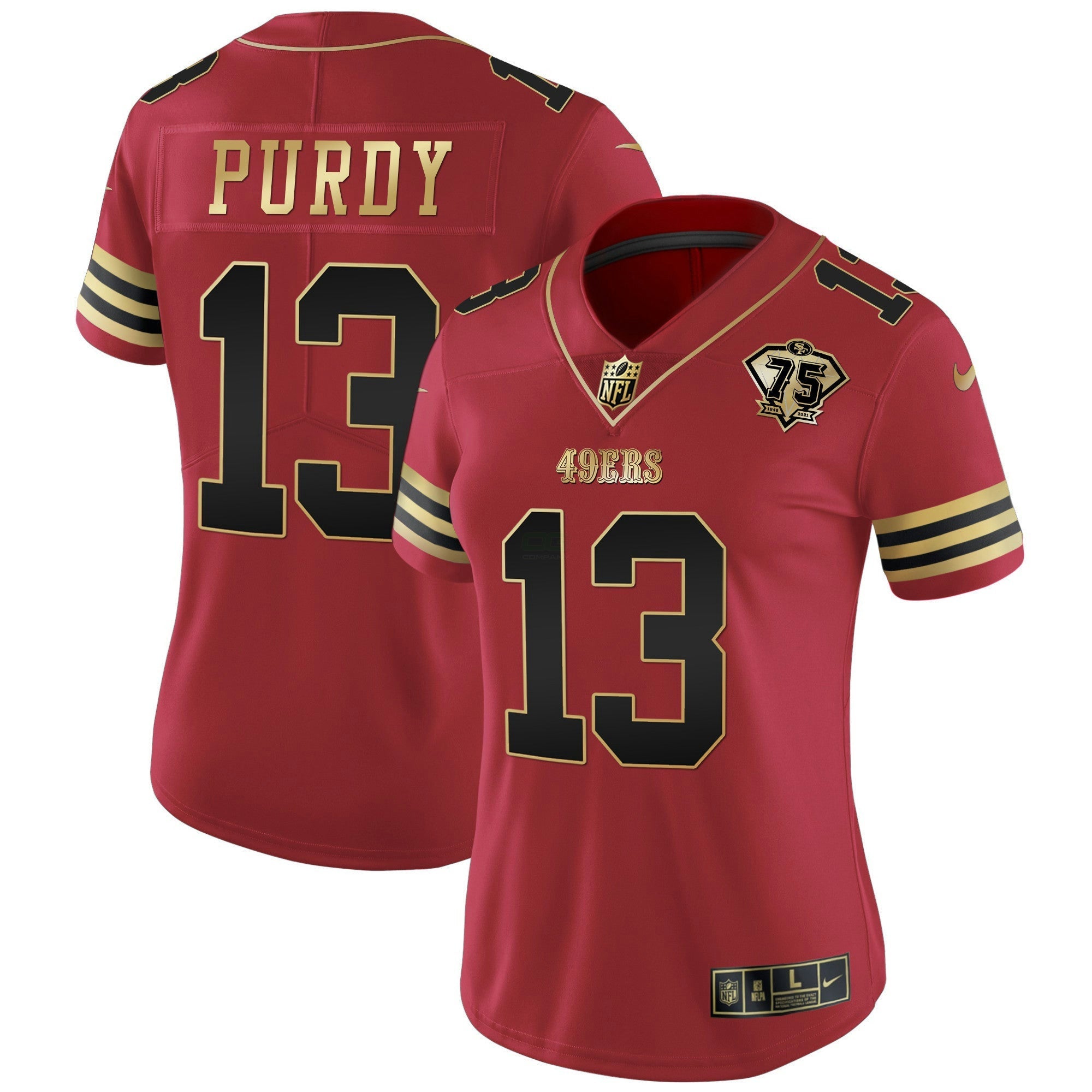 Camisa NFL Women’s 75th Anniversary Patch Vapor Dourada Jersey V2