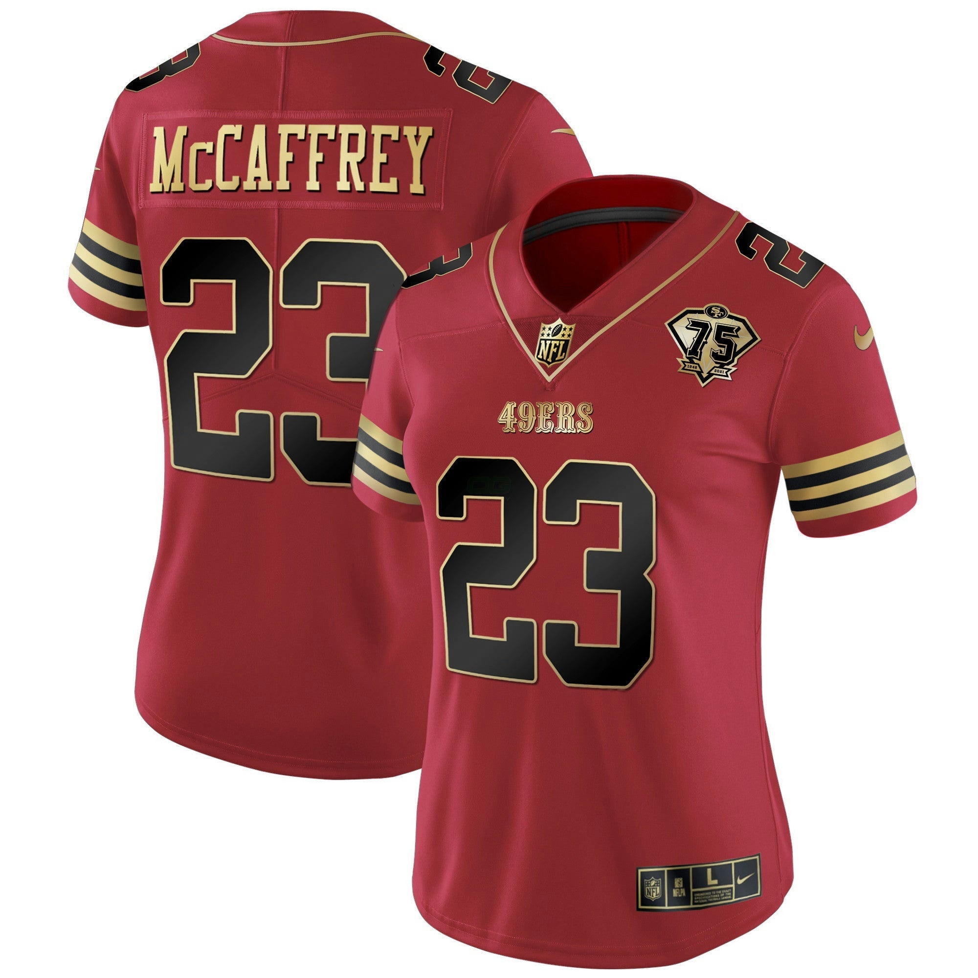 Camisa NFL Women’s 75th Anniversary Patch Vapor Dourada Jersey V2