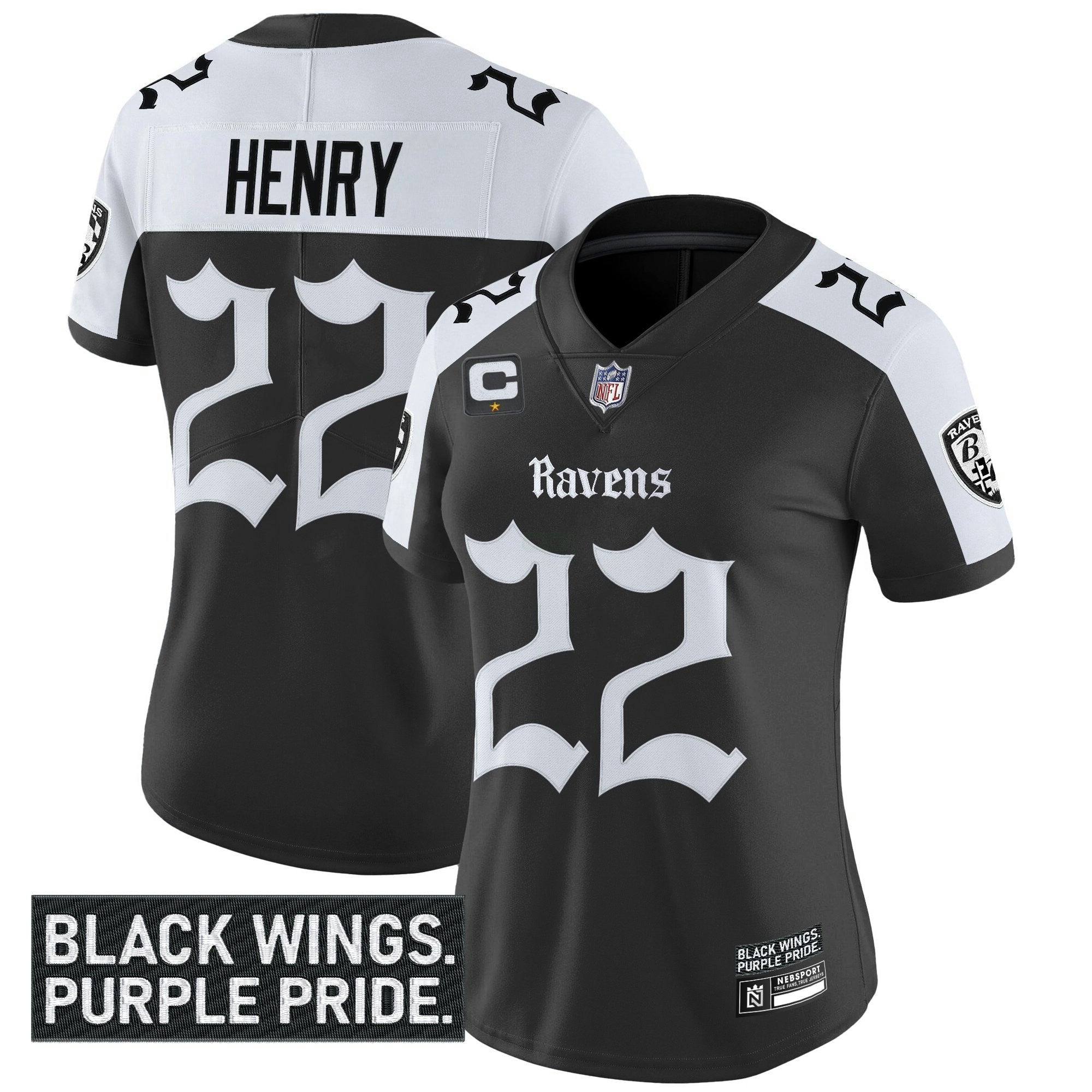 Camisa NFL Women’s Baltimore ‘Gothic Nevermore Edition’ Vapor Limited Jersey