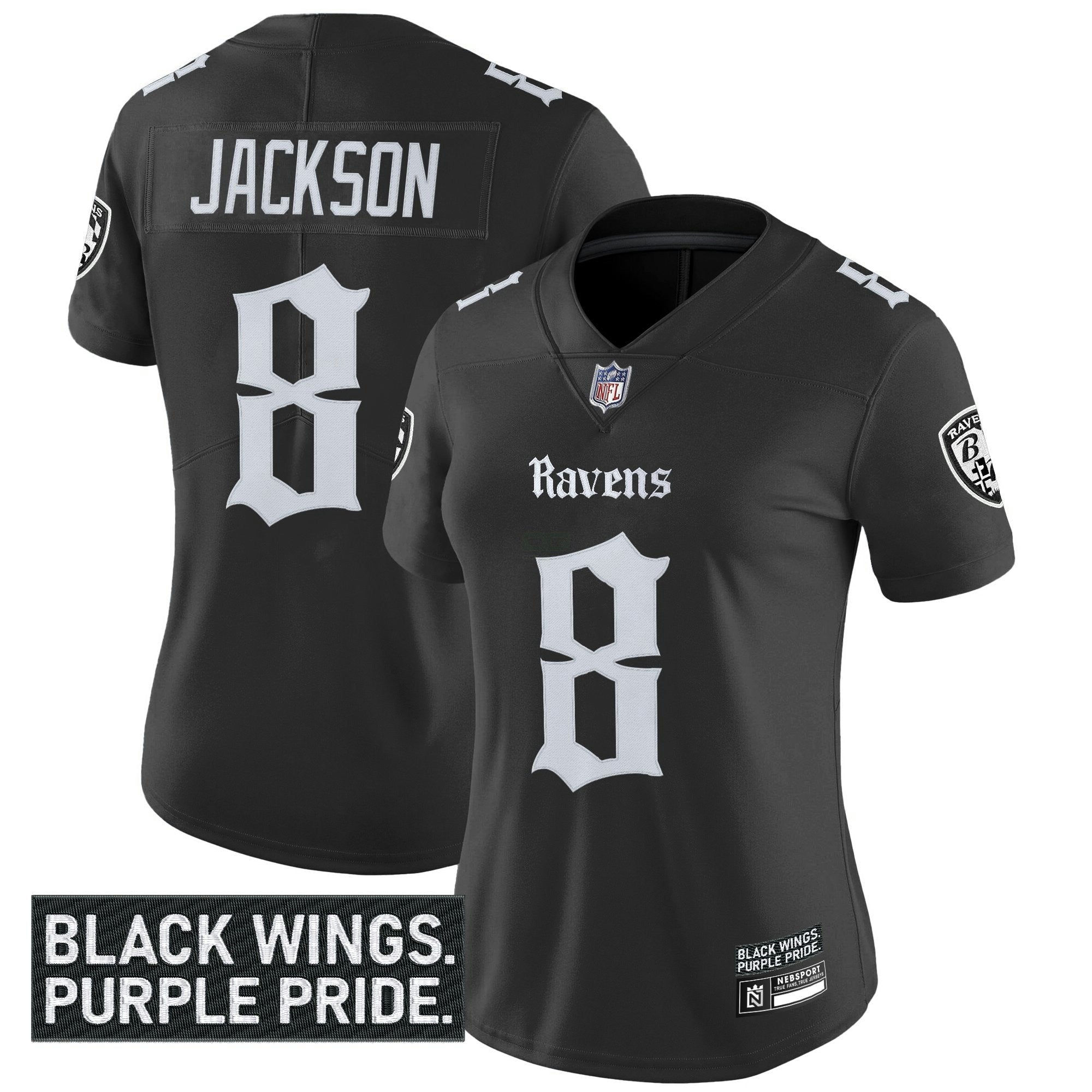 Camisa NFL Women’s Baltimore ‘Gothic Nevermore Edition’ Vapor Limited Jersey