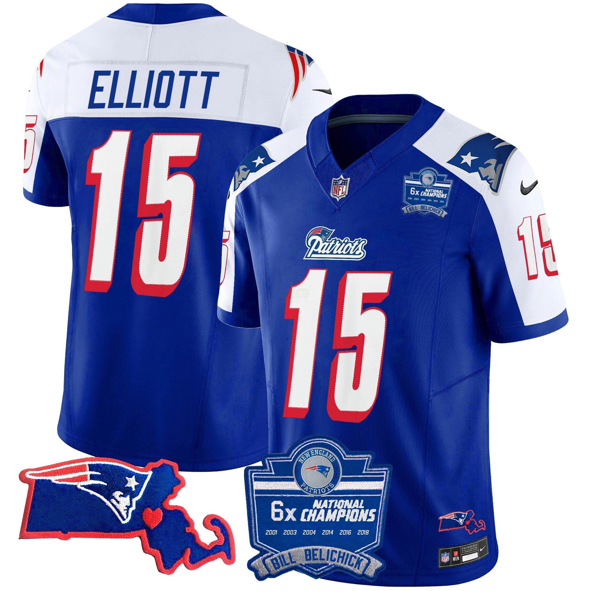 Camisa NFL Women’s Bill Belichick 6x Champions Patch Vapor Jersey