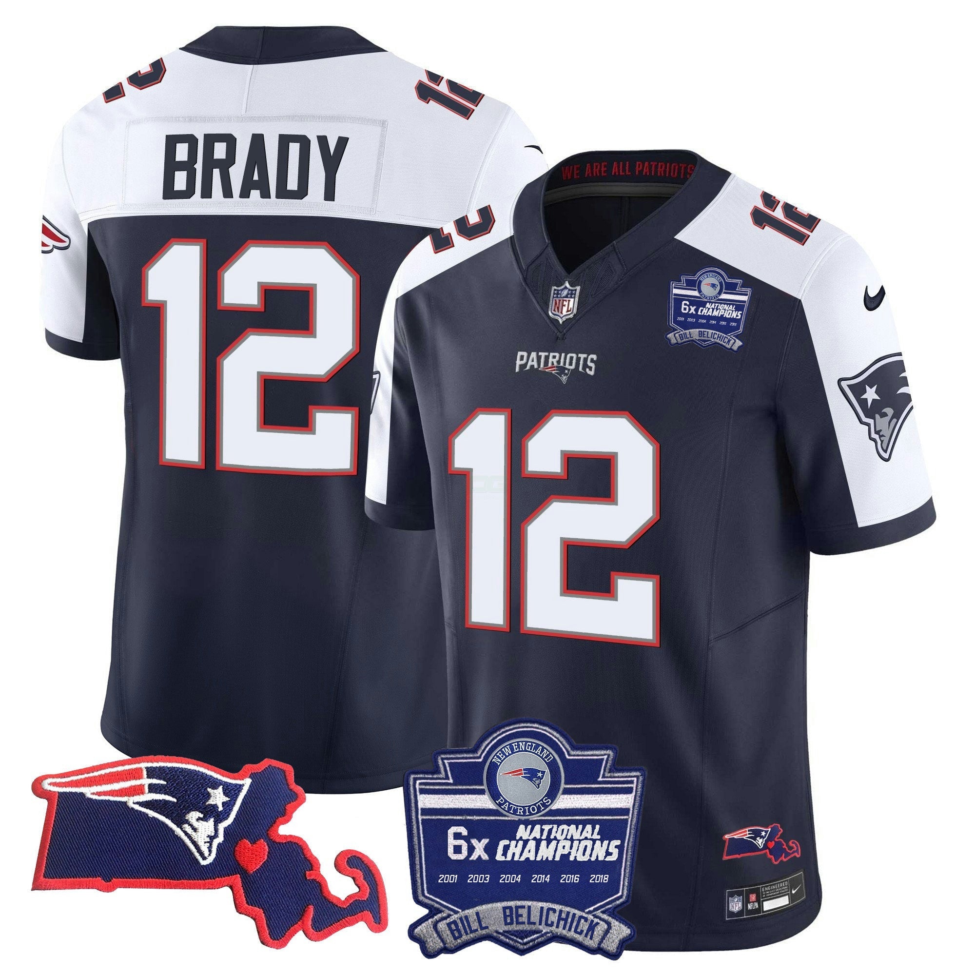 Camisa NFL Women’s Bill Belichick 6x Champions Patch Vapor Jersey