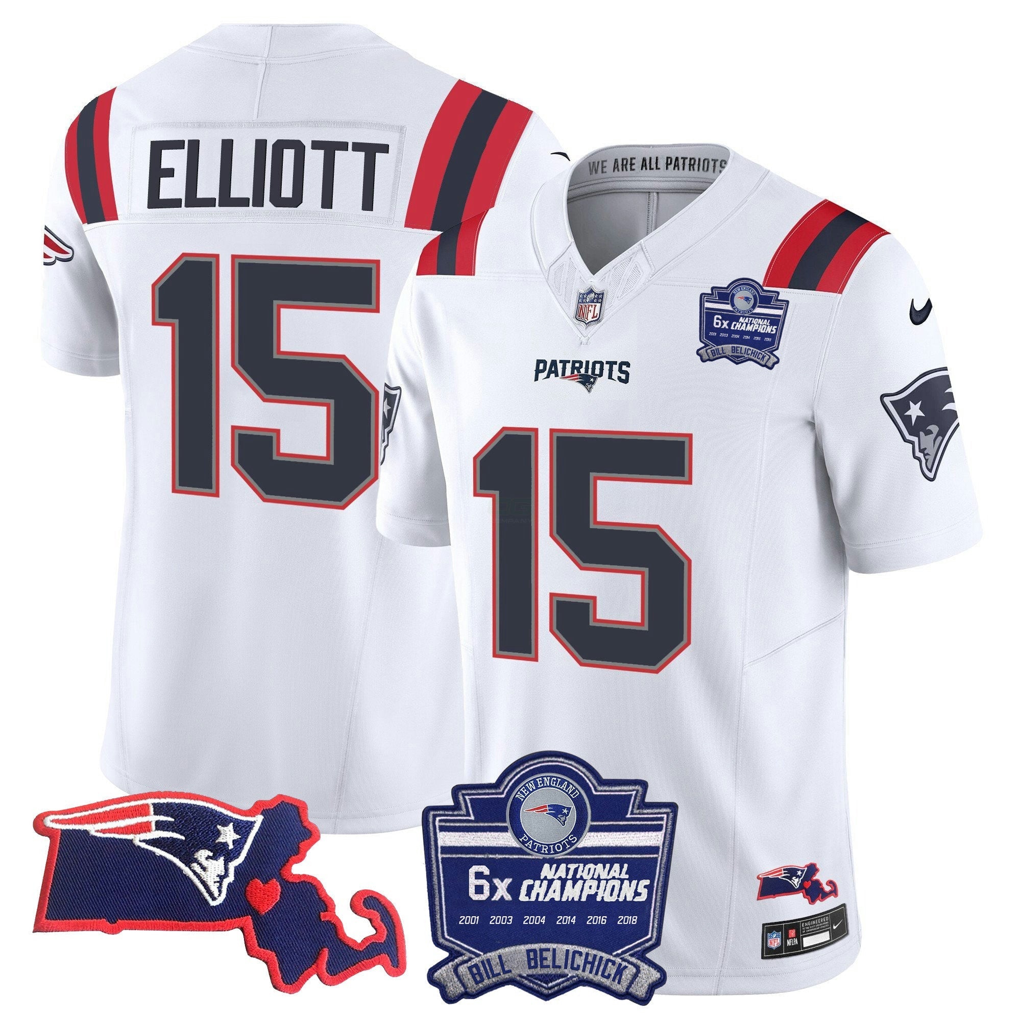 Camisa NFL Women’s Bill Belichick 6x Champions Patch Vapor Jersey