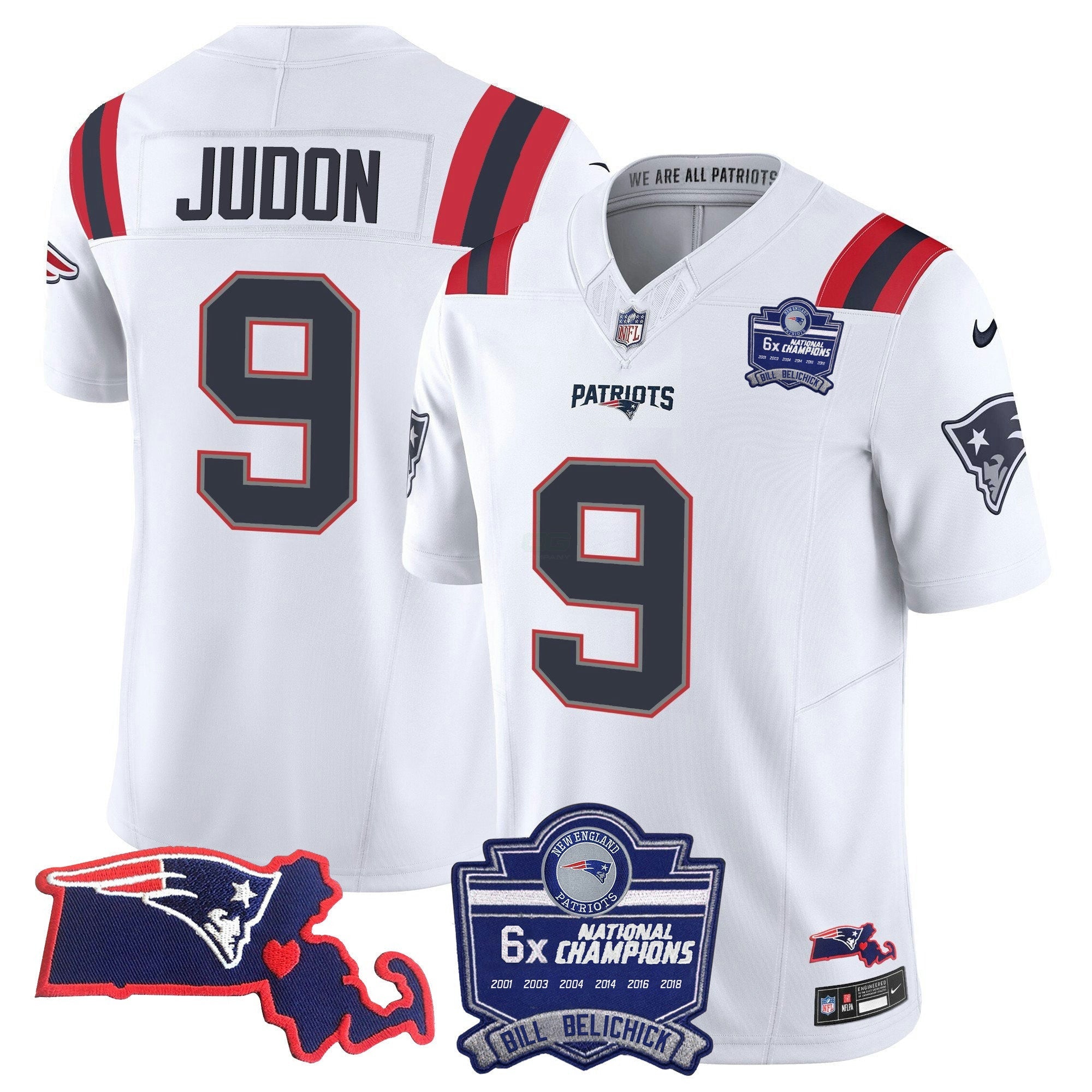 Camisa NFL Women’s Bill Belichick 6x Champions Patch Vapor Jersey