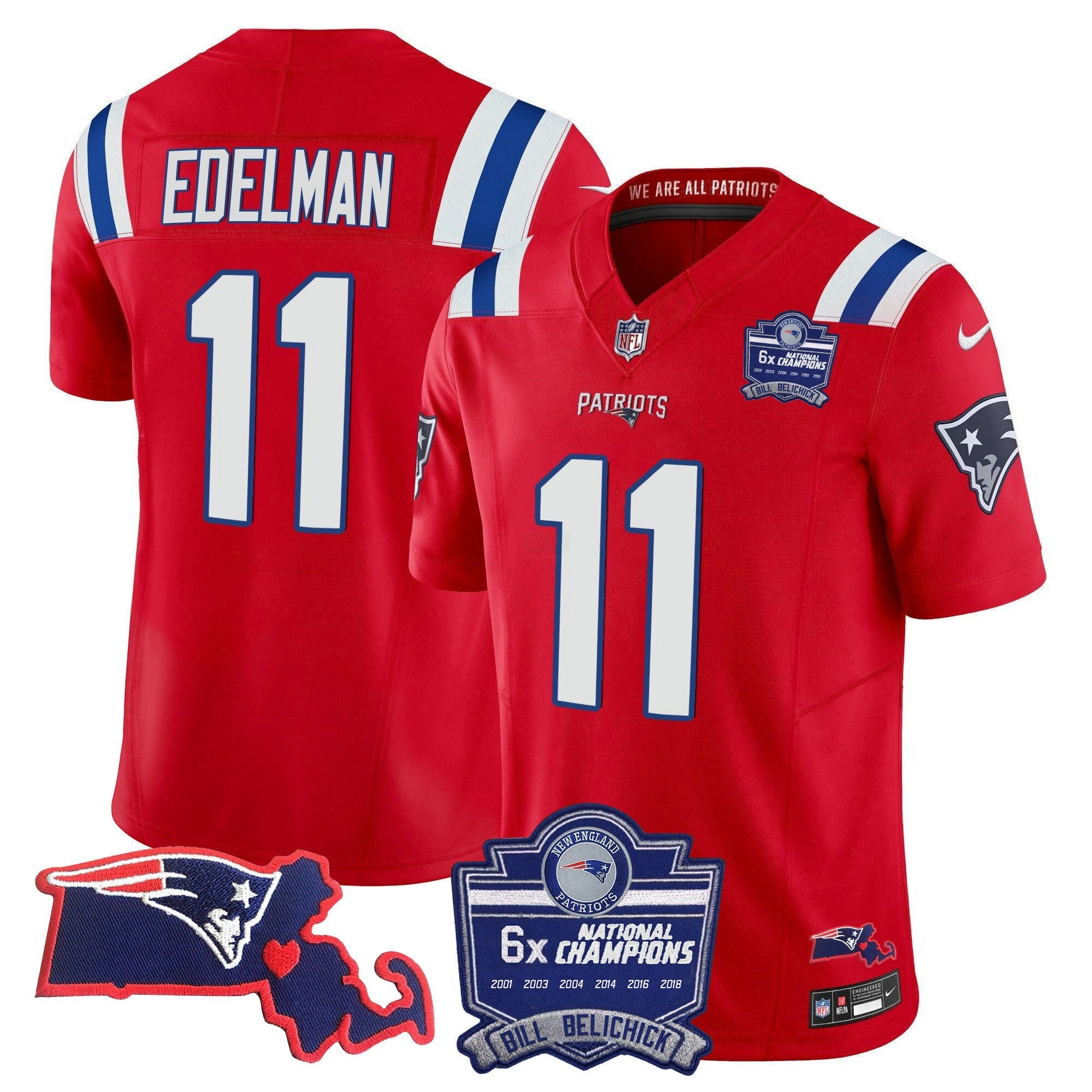 Camisa NFL Women’s Bill Belichick 6x Champions Patch Vapor Jersey