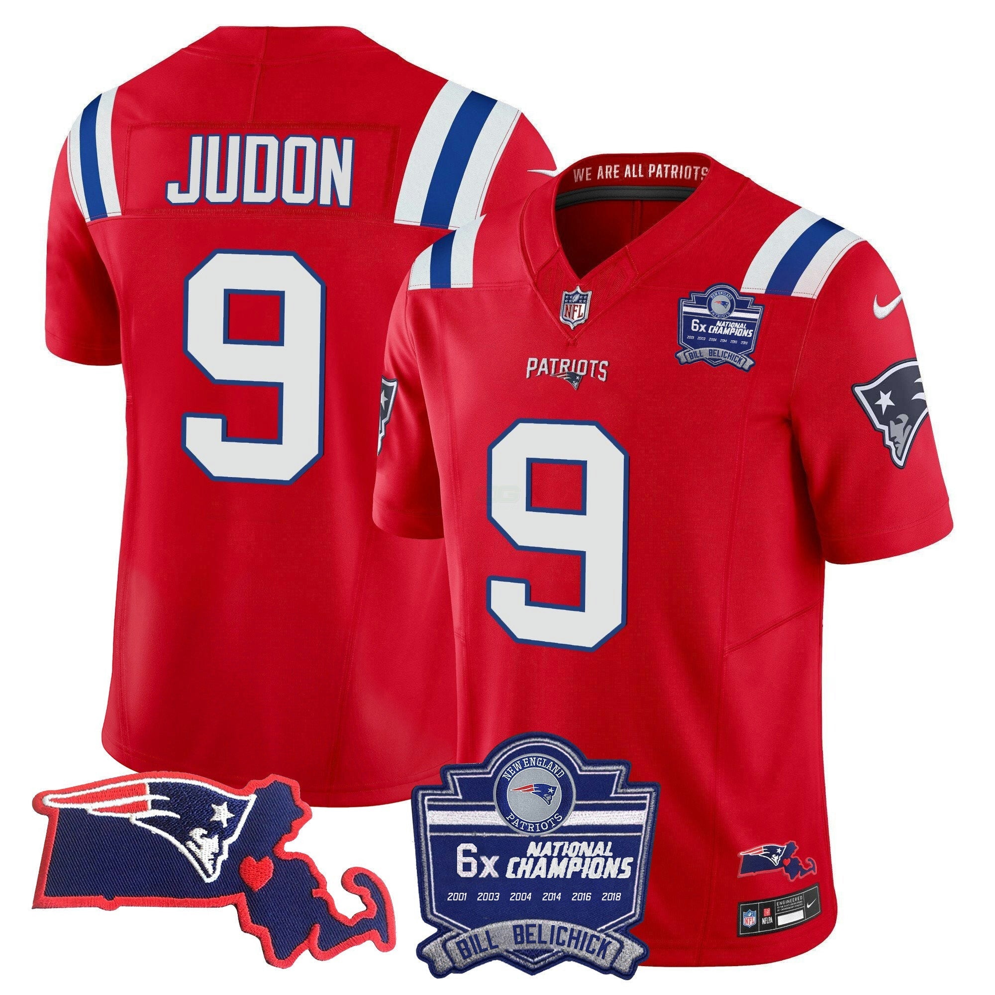 Camisa NFL Women’s Bill Belichick 6x Champions Patch Vapor Jersey