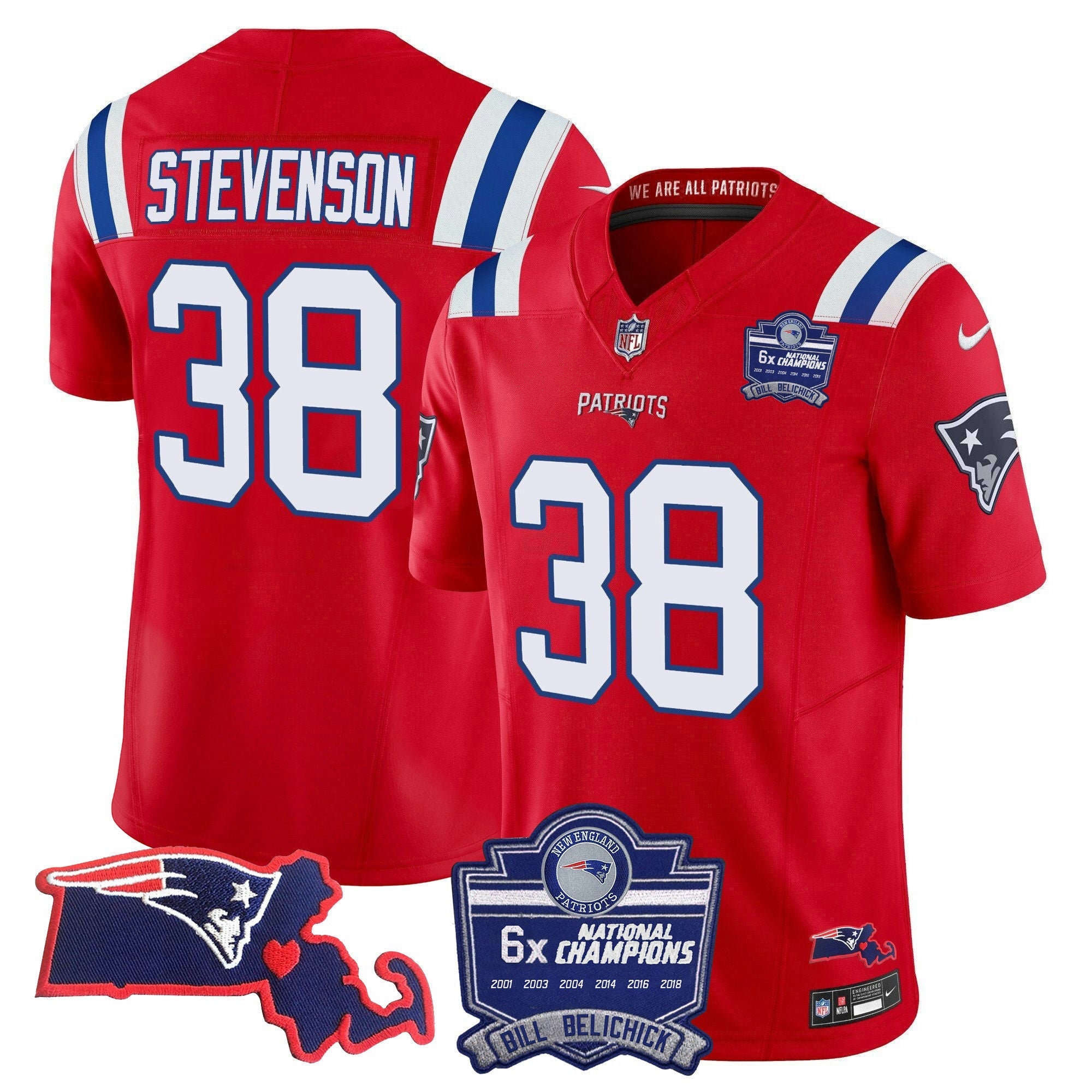 Camisa NFL Women’s Bill Belichick 6x Champions Patch Vapor Jersey