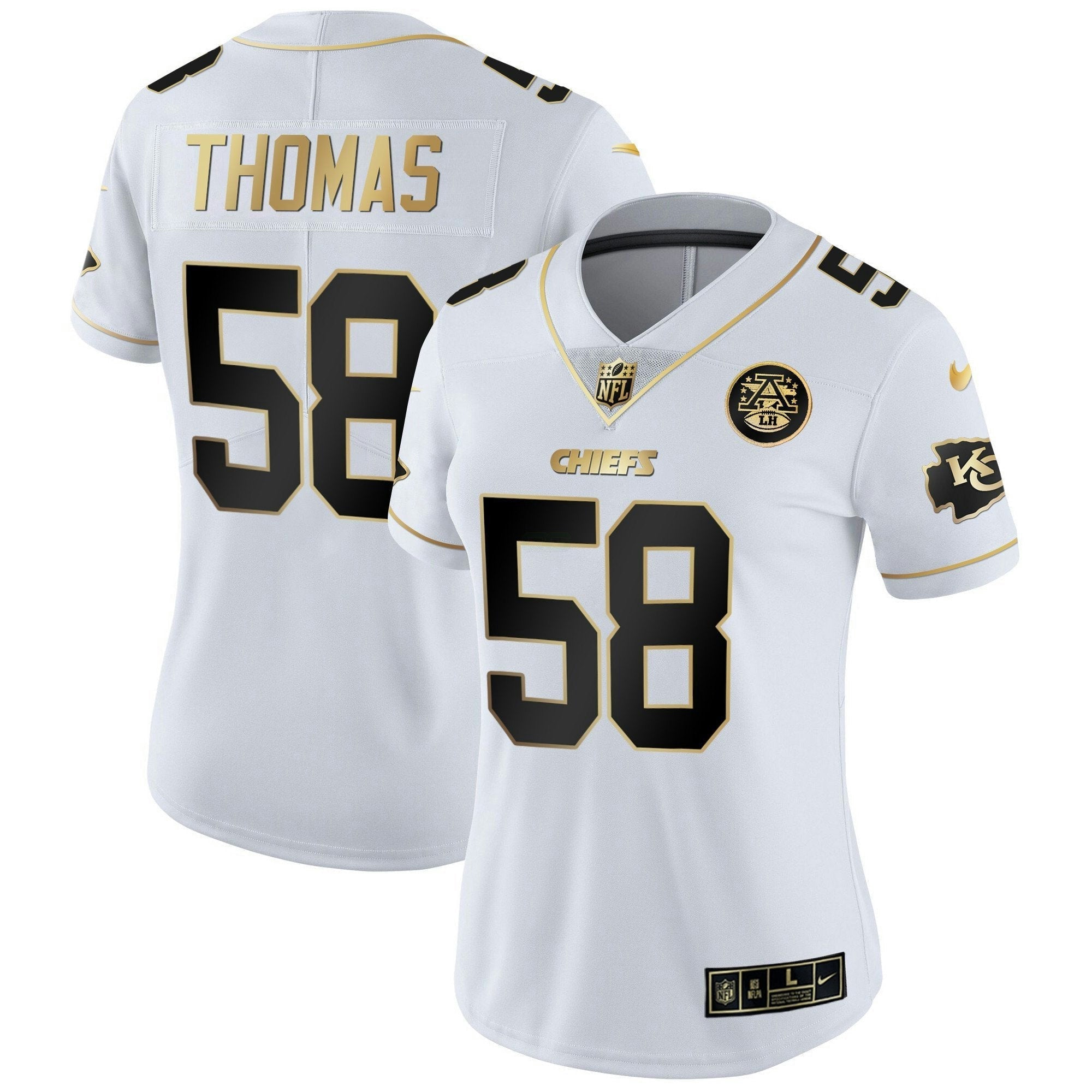 Camisa NFL Women’s Branca Dourada & Preta Dourada