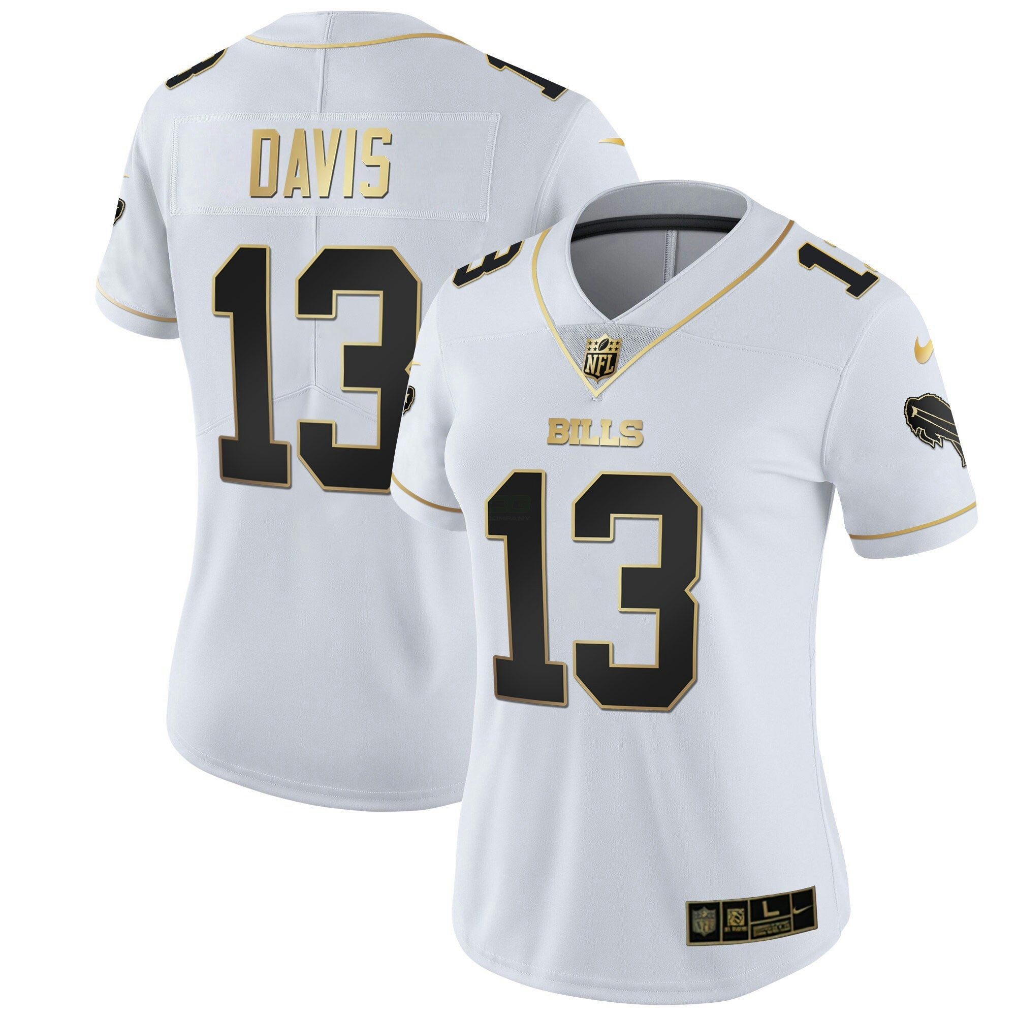 Camisa NFL Women’s Branca Dourada & Preta Dourada