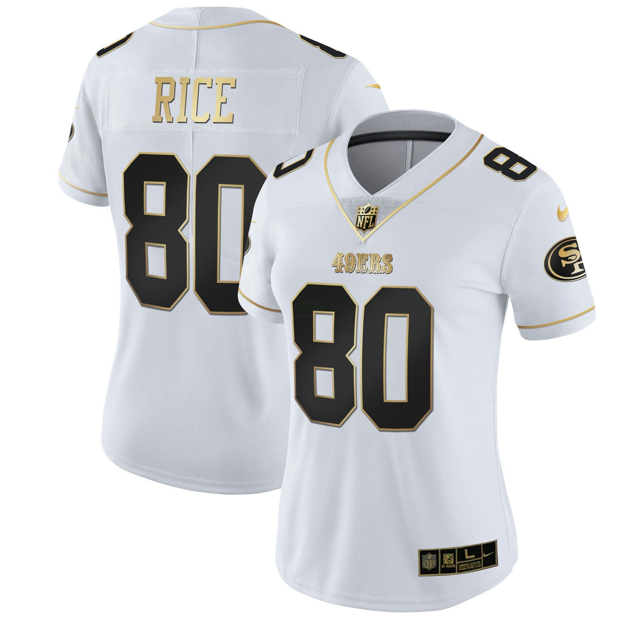 Camisa NFL Women’s Branca Dourada & Preta Dourada