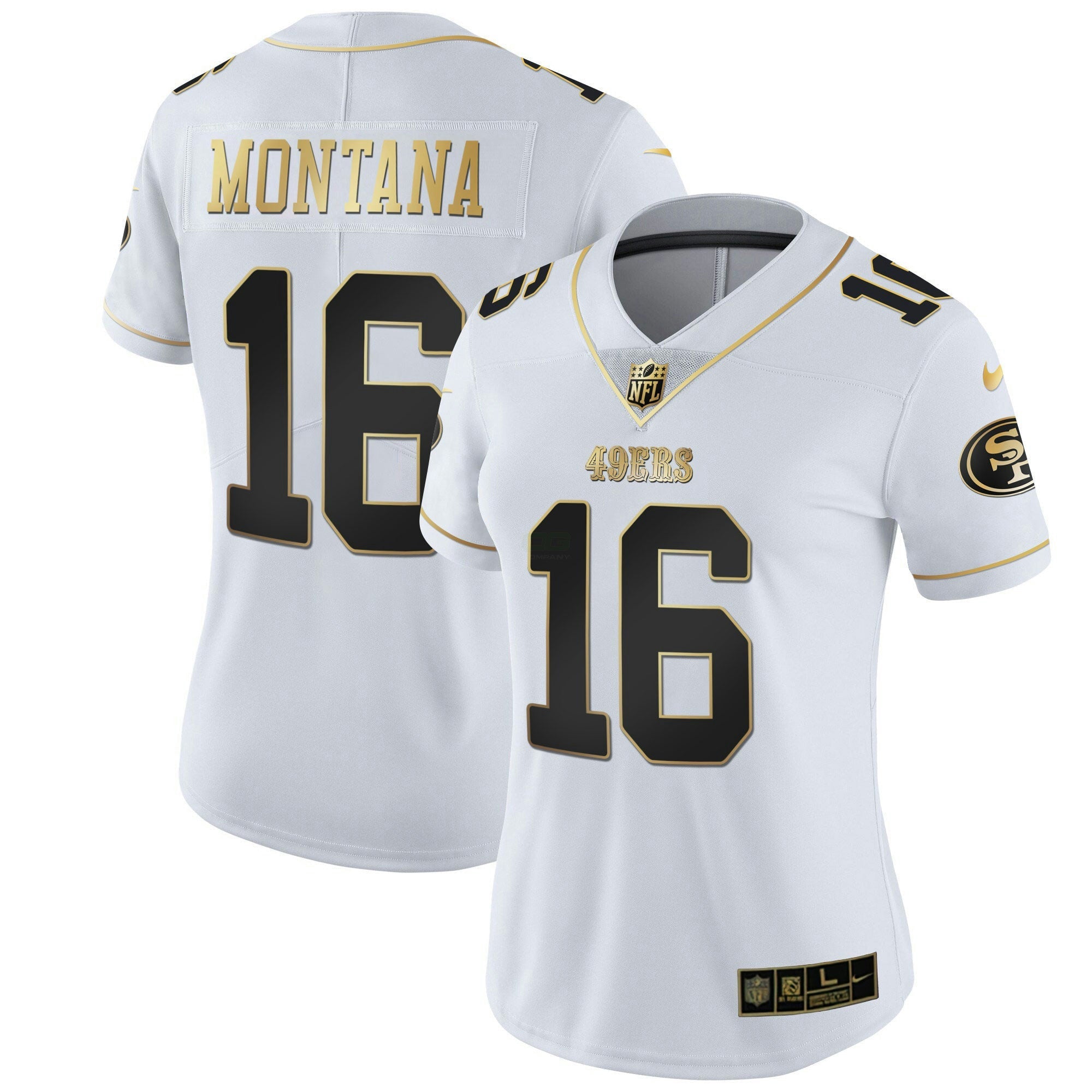 Camisa NFL Women’s Branca Dourada & Preta Dourada