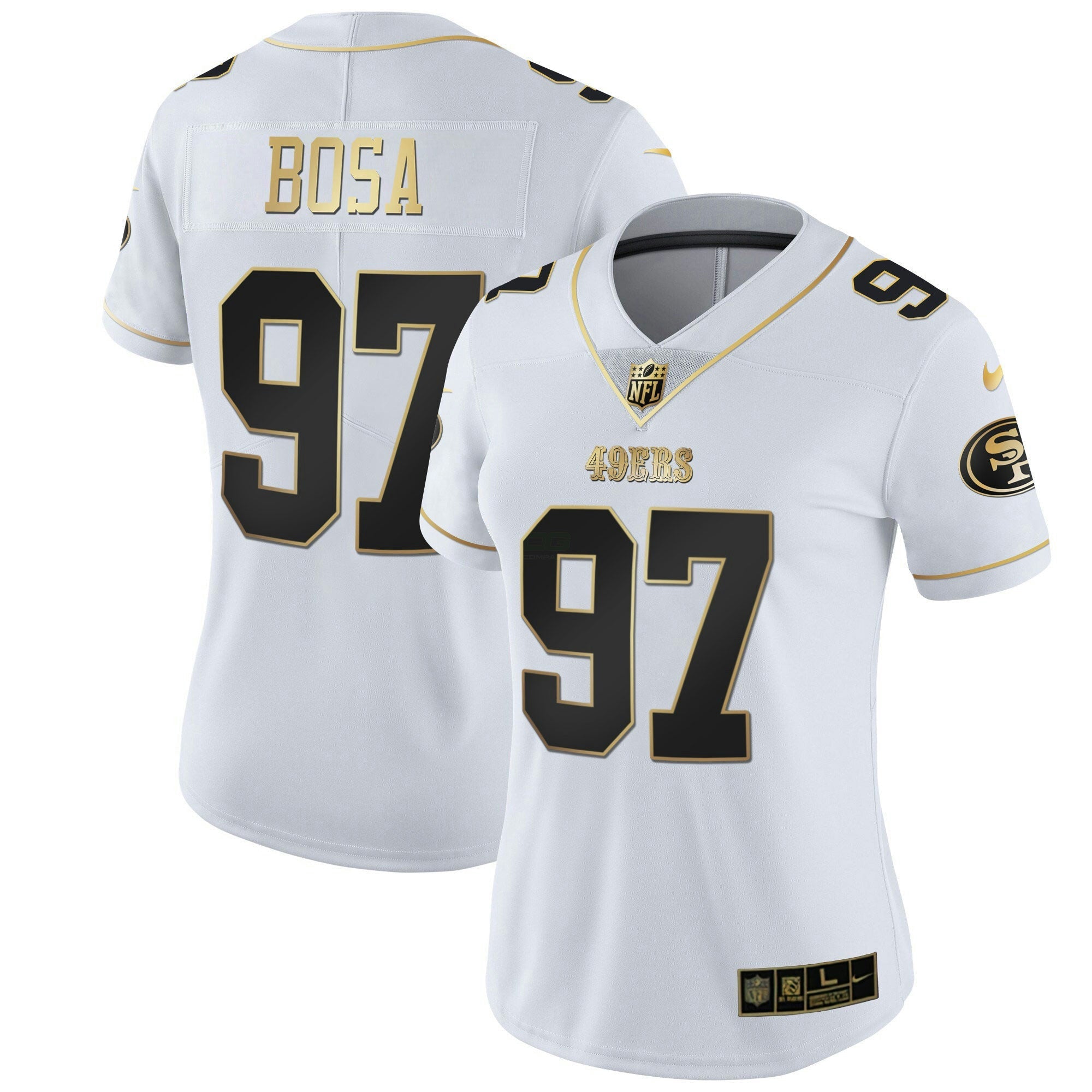 Camisa NFL Women’s Branca Dourada & Preta Dourada
