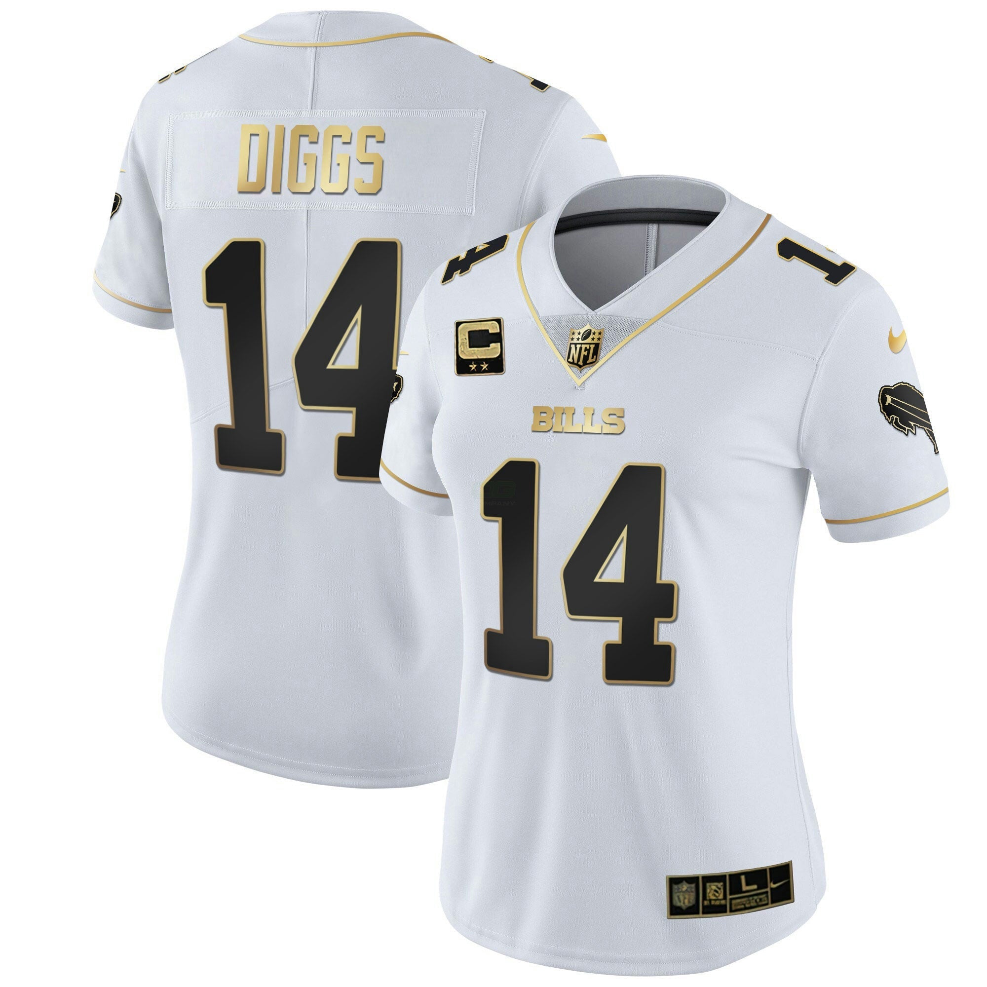 Camisa NFL Women’s Branca Dourada & Preta Dourada