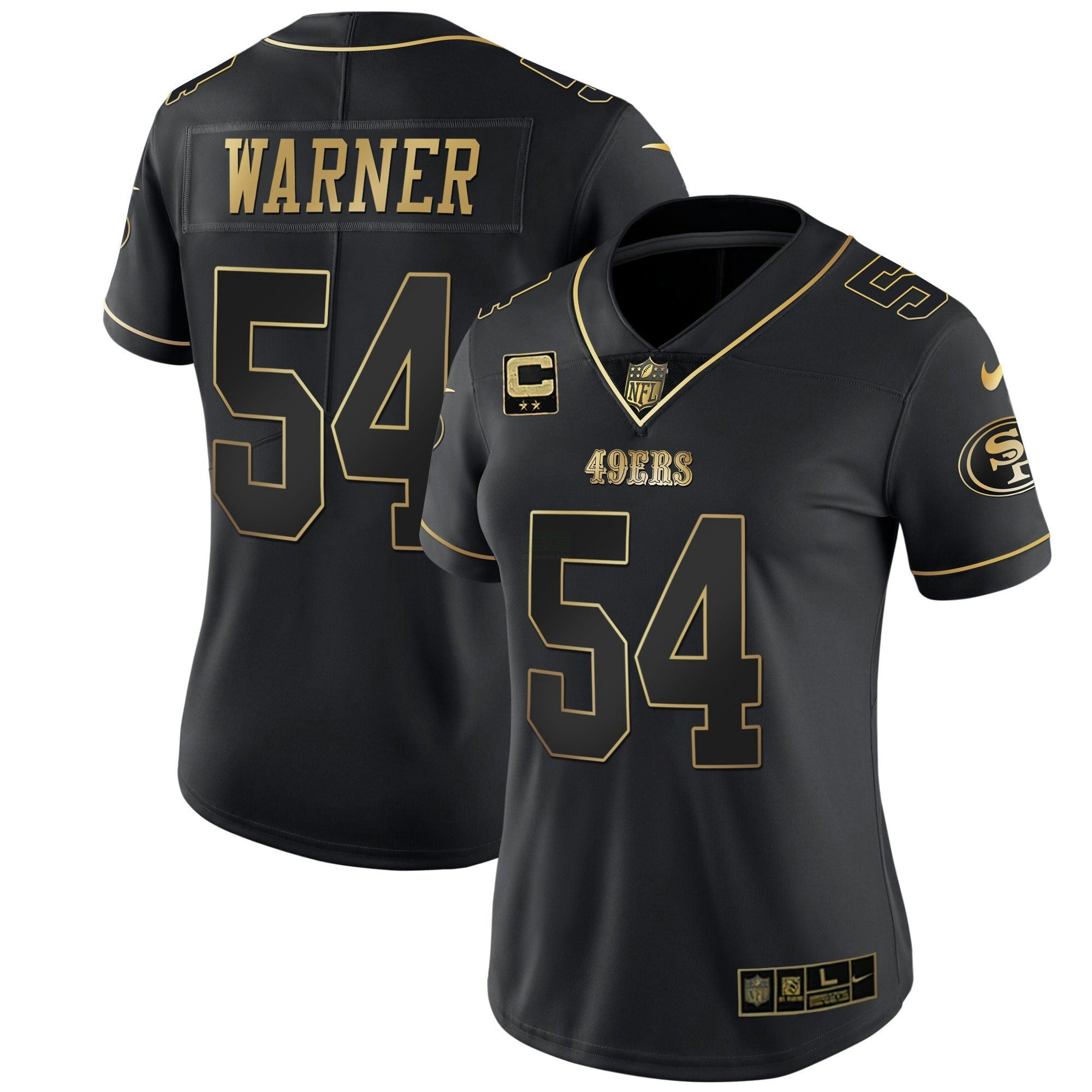 Camisa NFL Women’s Branca Dourada & Preta Dourada