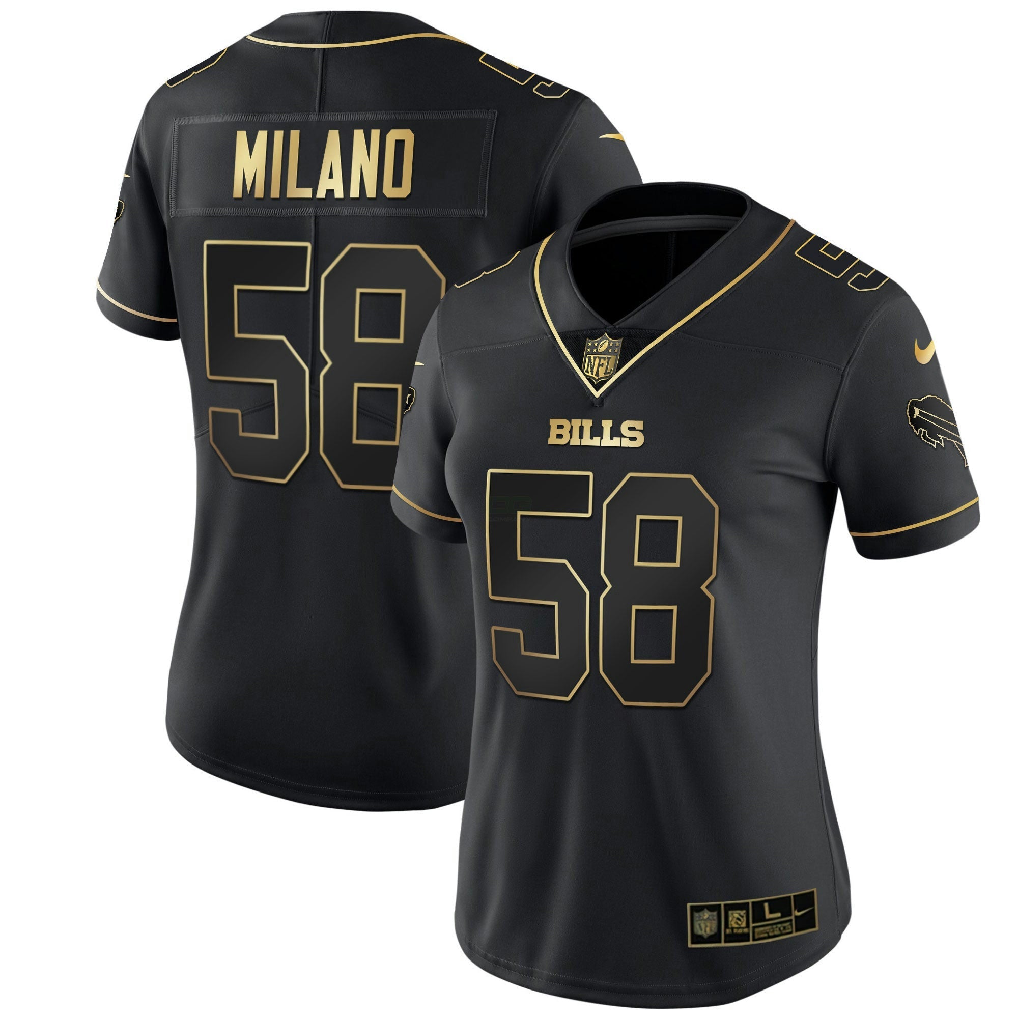 Camisa NFL Women’s Branca Dourada & Preta Dourada