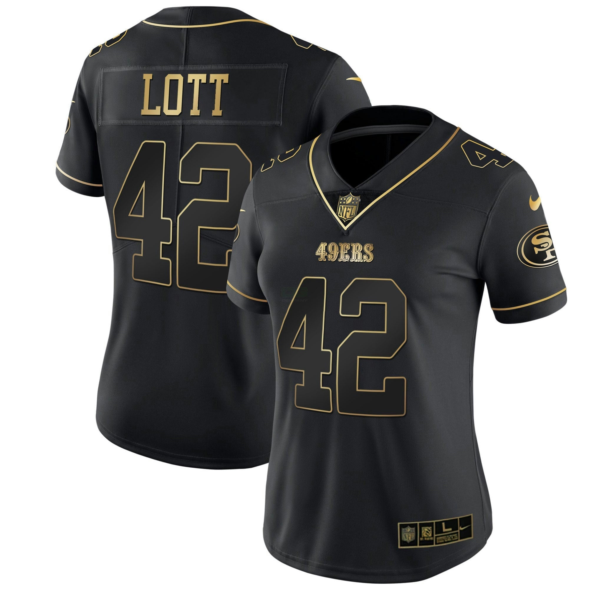 Camisa NFL Women’s Branca Dourada & Preta Dourada