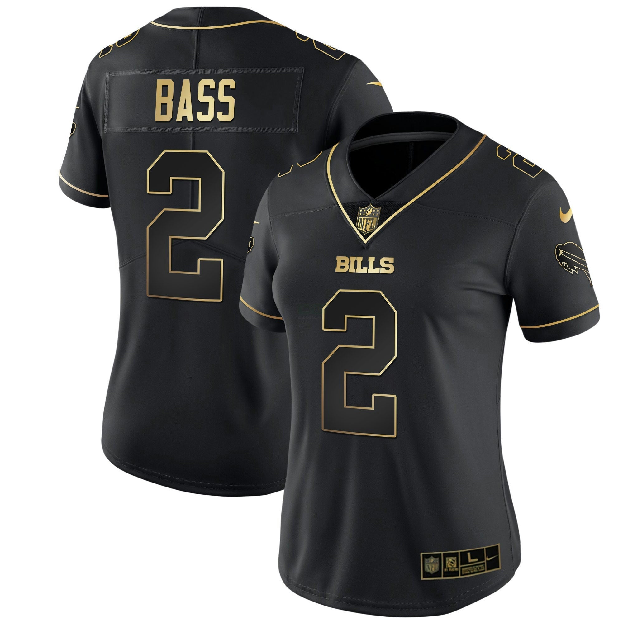 Camisa NFL Women’s Branca Dourada & Preta Dourada
