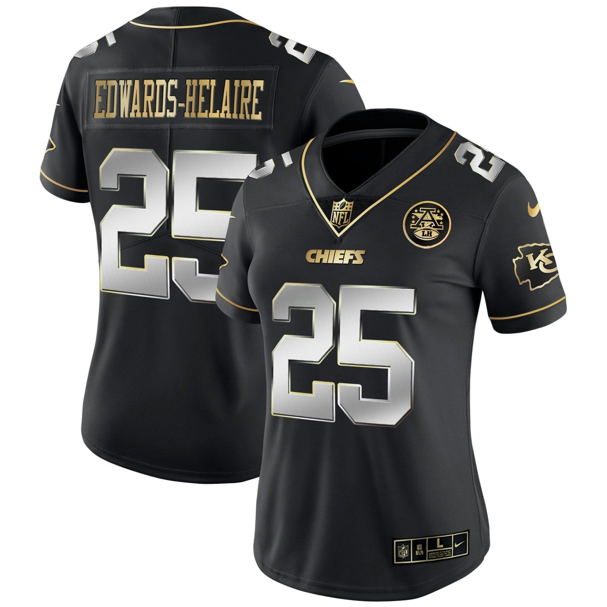 Camisa NFL Women’s Branca Dourada & Preta Dourada