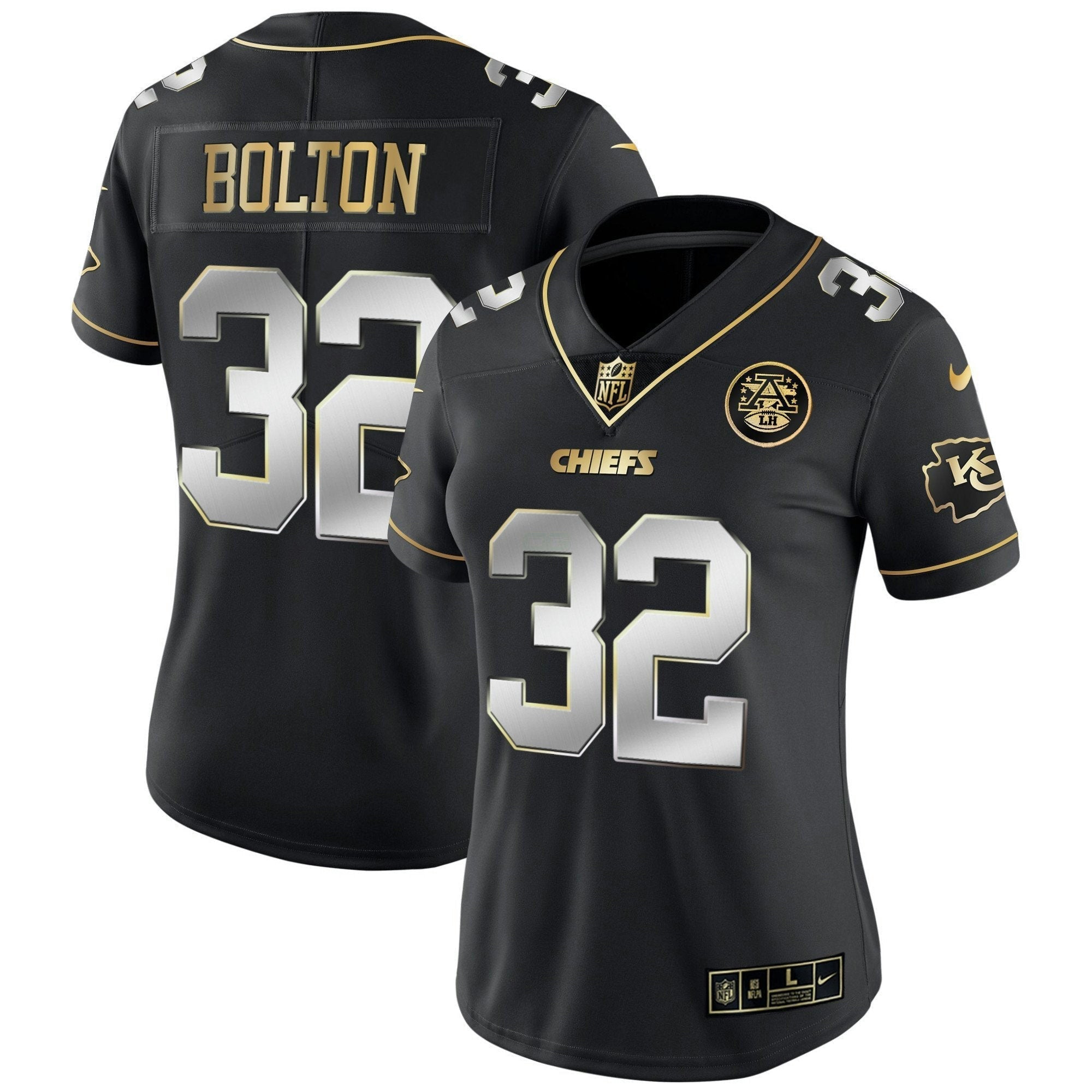 Camisa NFL Women’s Branca Dourada & Preta Dourada