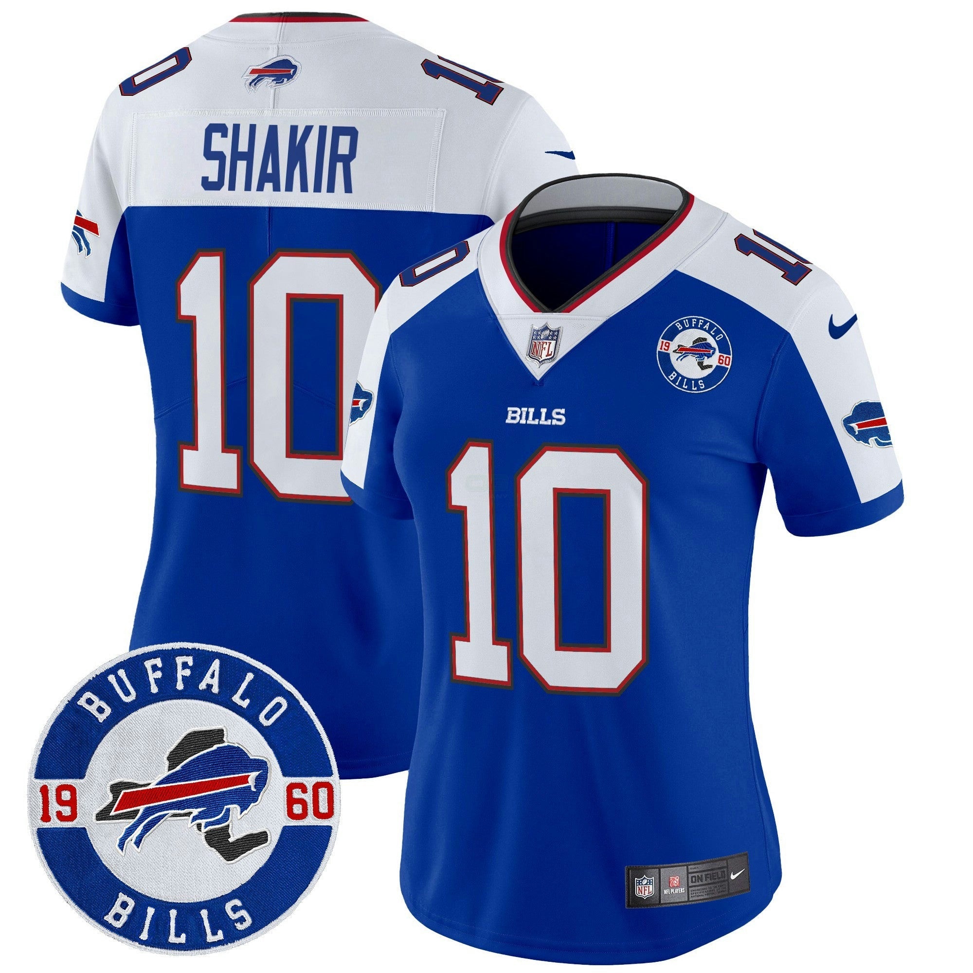 Camisa NFL Women’s Buffalo 2024 Vapor Limited Jersey – Est. 1960 Patch