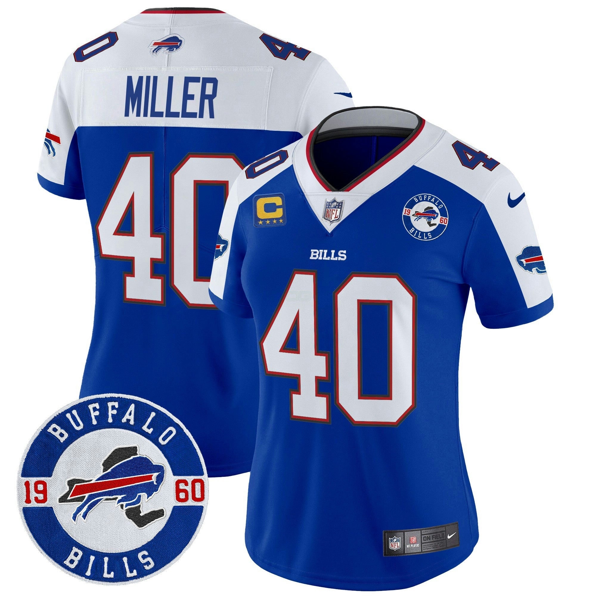Camisa NFL Women’s Buffalo 2024 Vapor Limited Jersey – Est. 1960 Patch